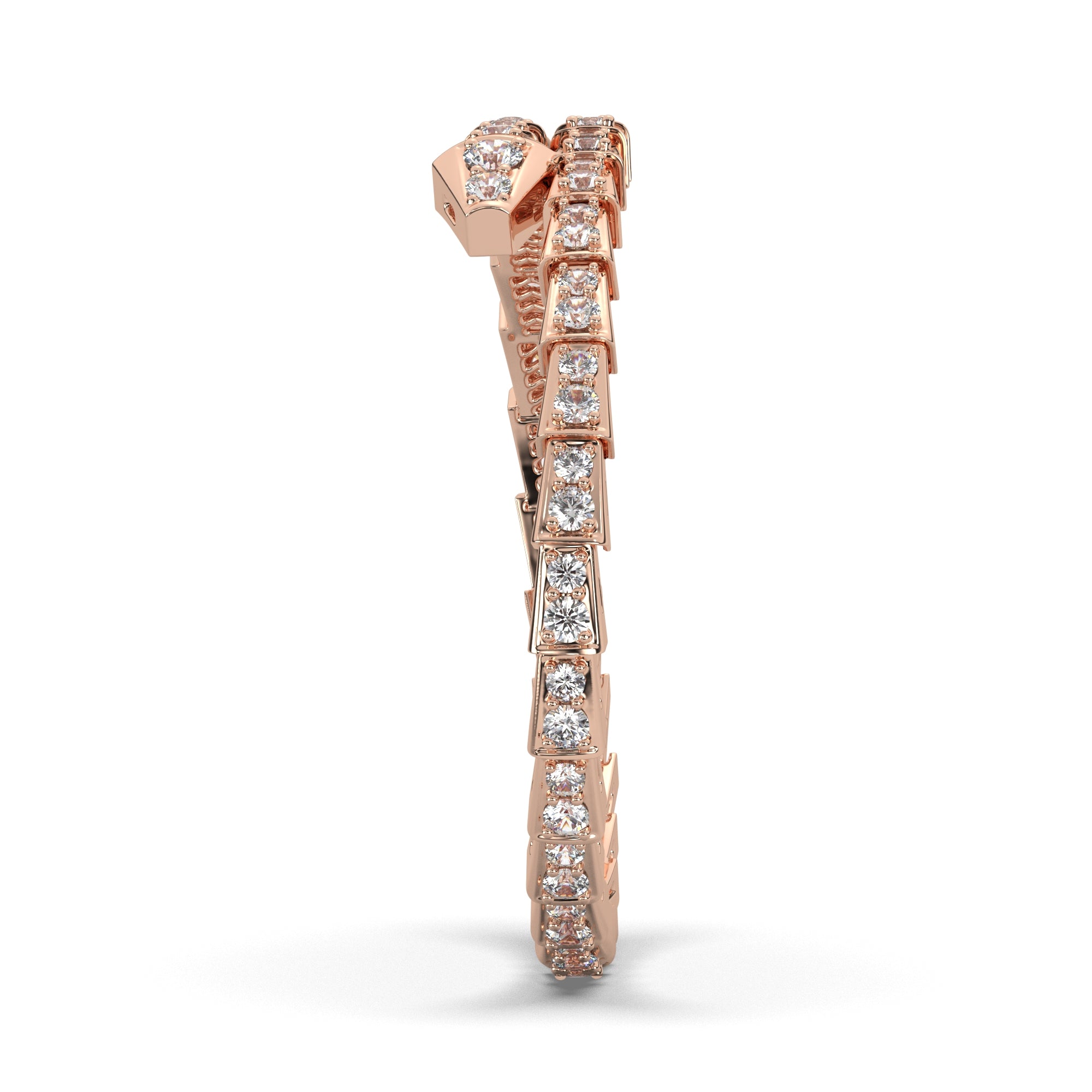 3.90 CTW Serpenti-Inspired Lab Grown Diamond Viper Wrap Bracelet