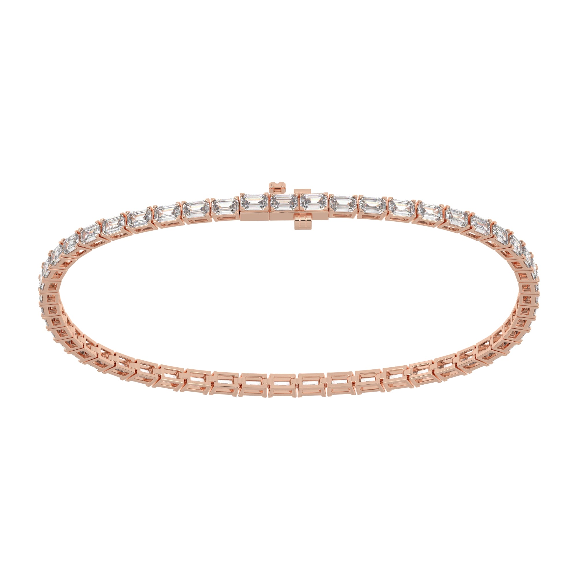 3.20 CTW Emerald Lab Diamond Classic East West Tennis Bracelet
