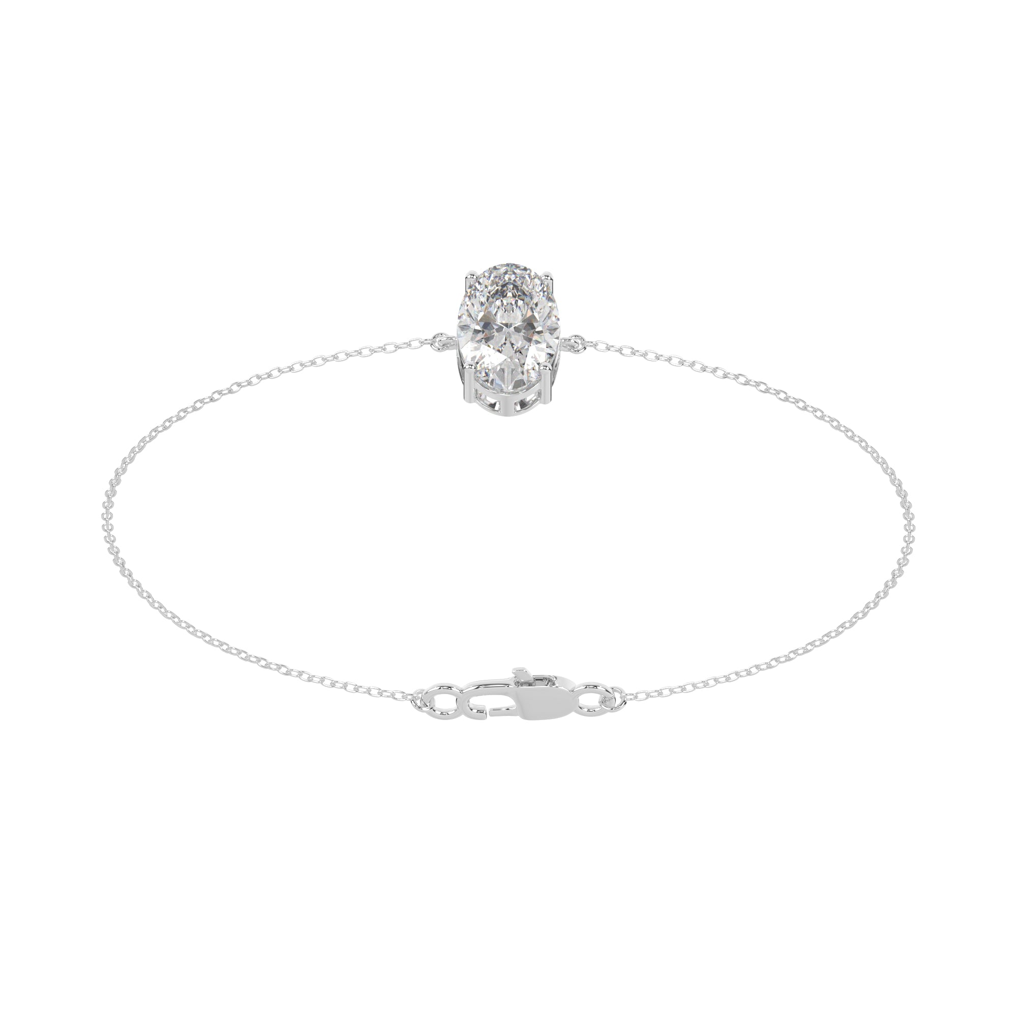 Oval Lab Diamond Solitaire Bracelet