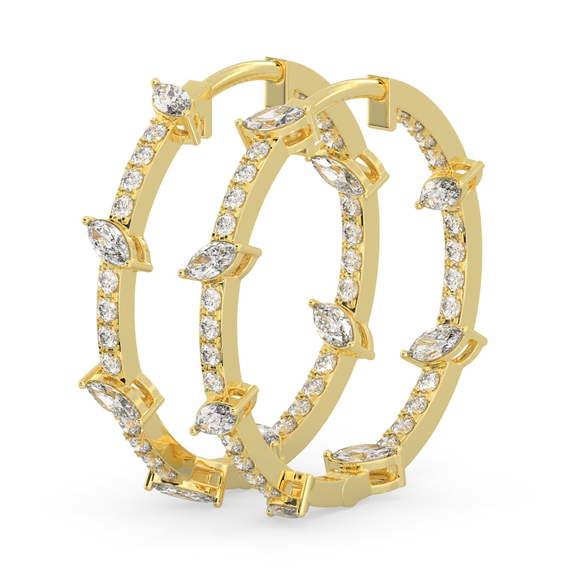 0.65 CTW Multi Lab Diamond Stunning Hoops Earrings