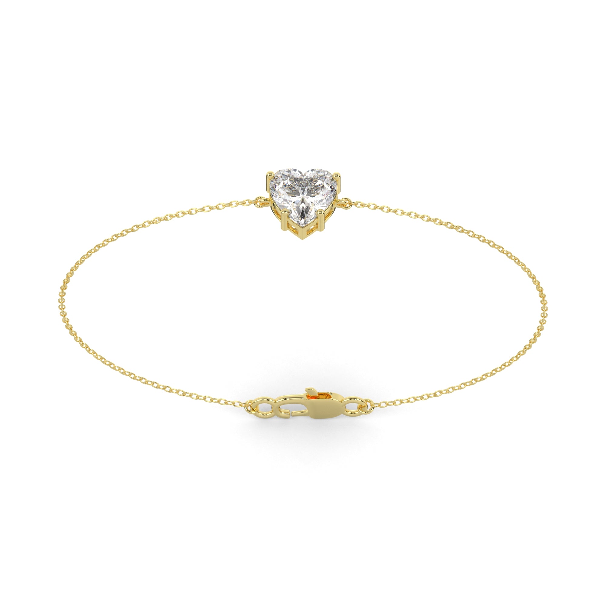 Heart Lab Diamond Solitaire Bracelet