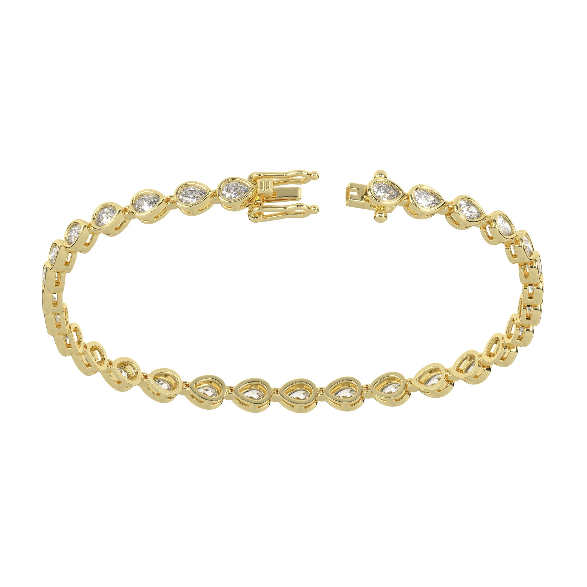 6.10 CTW Pear Lab Diamond Classic Bezel Tennis Bracelet