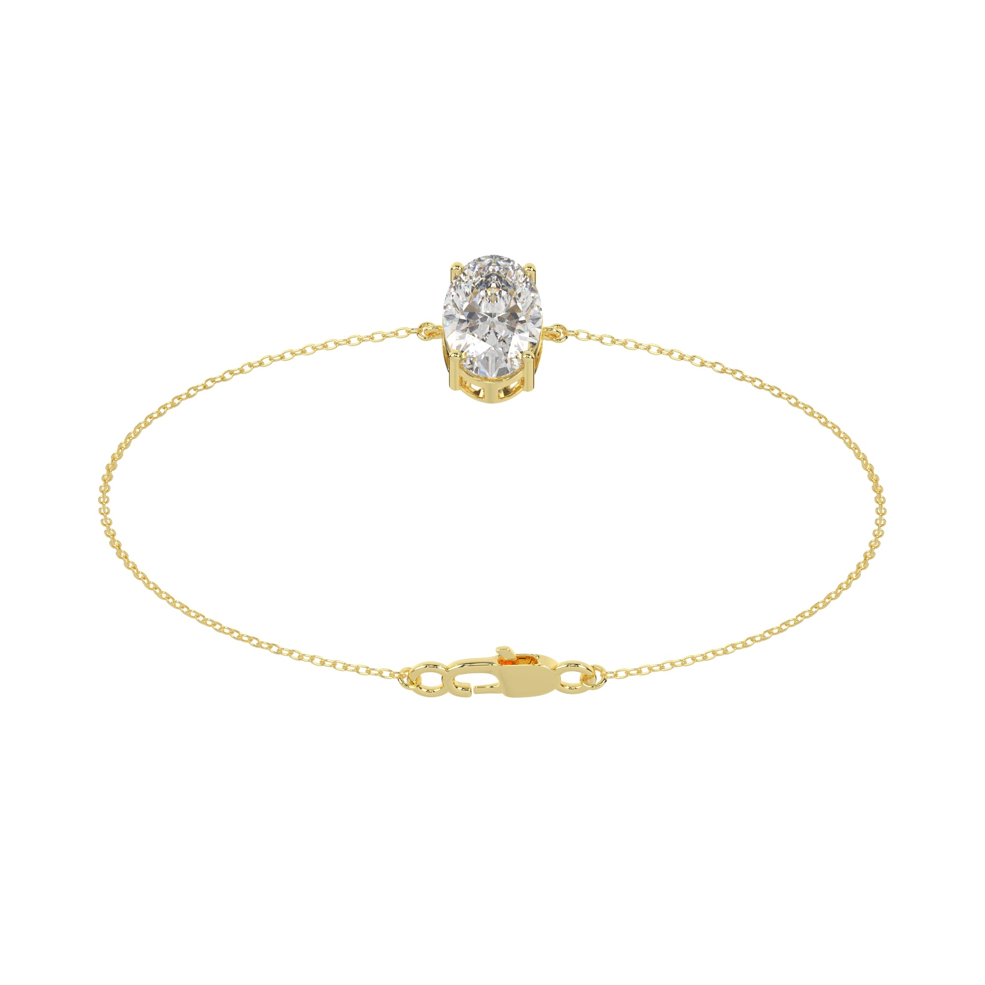 Oval Lab Diamond Solitaire Bracelet