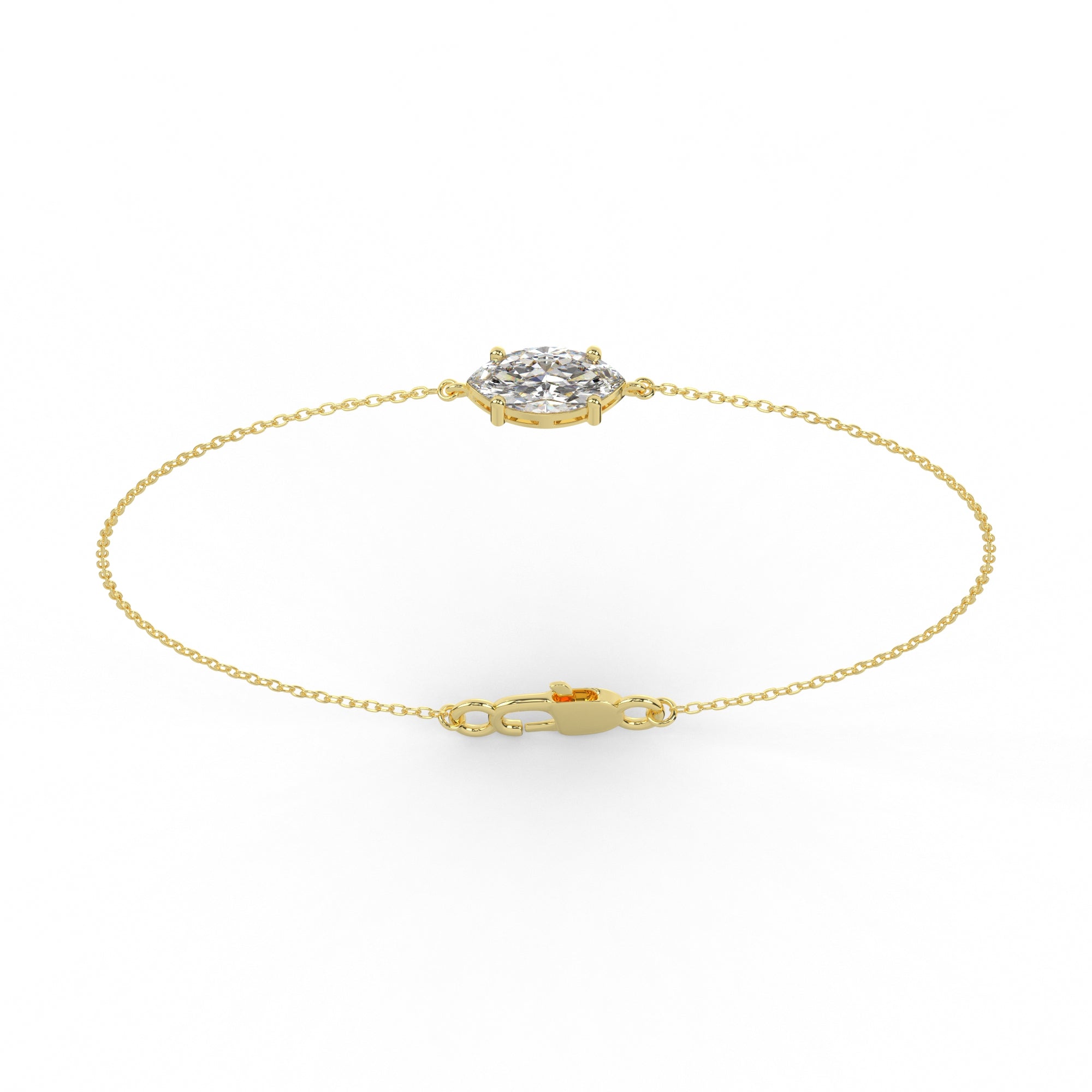 Marquise Lab Diamond Solitaire Bracelet