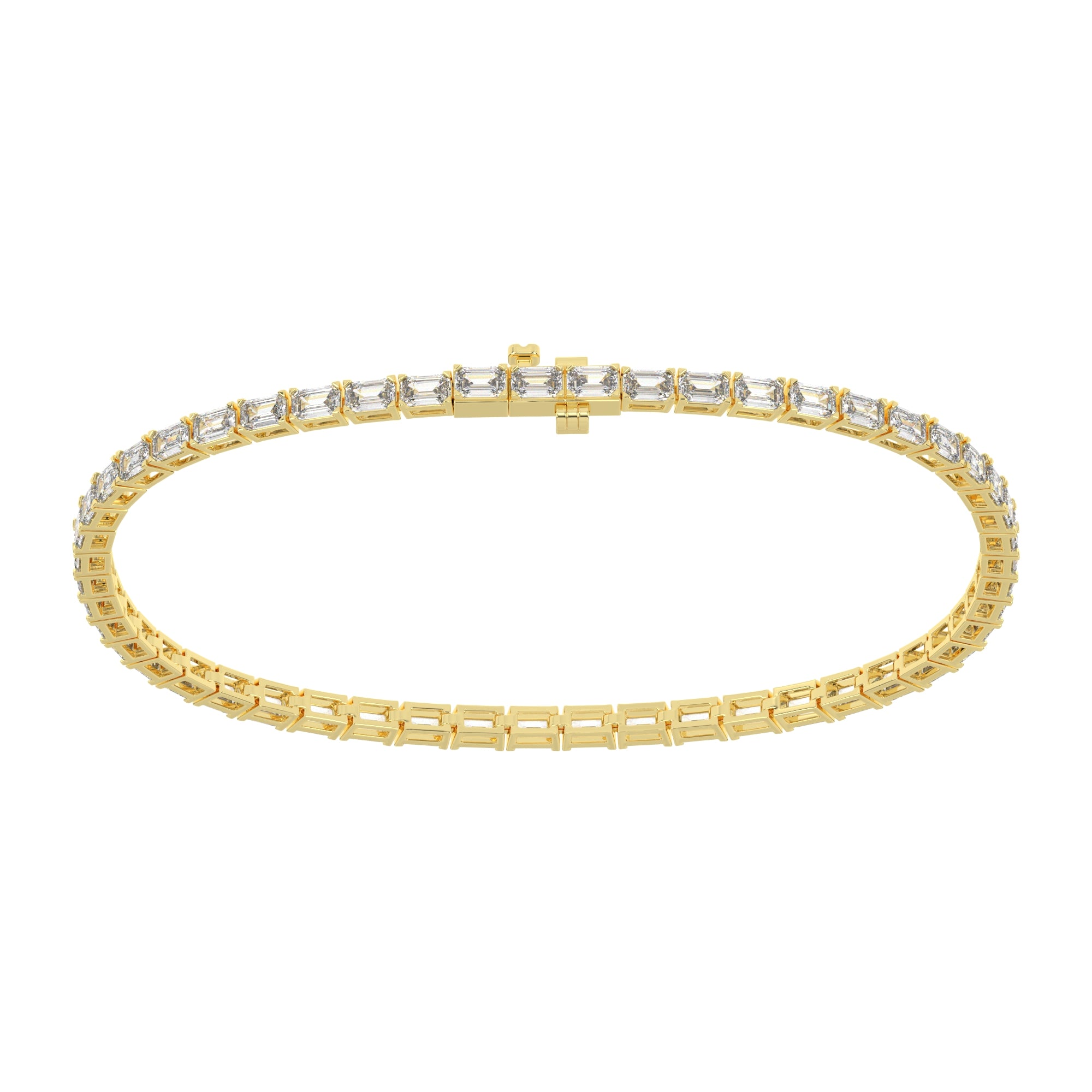 3.20 CTW Emerald Lab Diamond Classic East West Tennis Bracelet