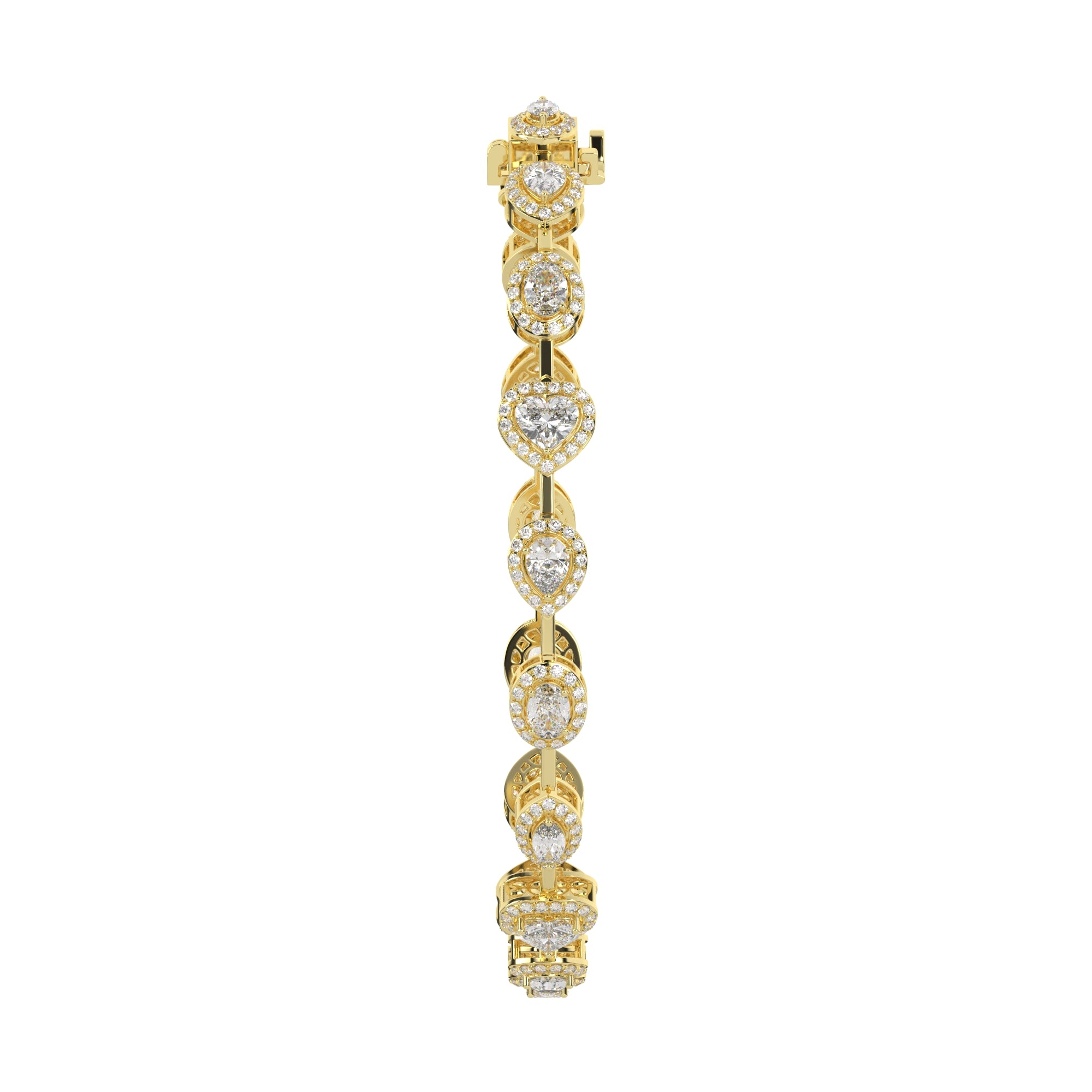 5.20 CTW Multishape Lab Grown Diamond Halo Tennis Bracelet