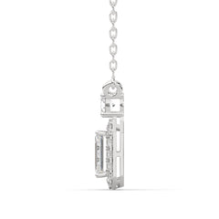 0.75 CTW Emerald Lab Grown Diamond Halo Pendant