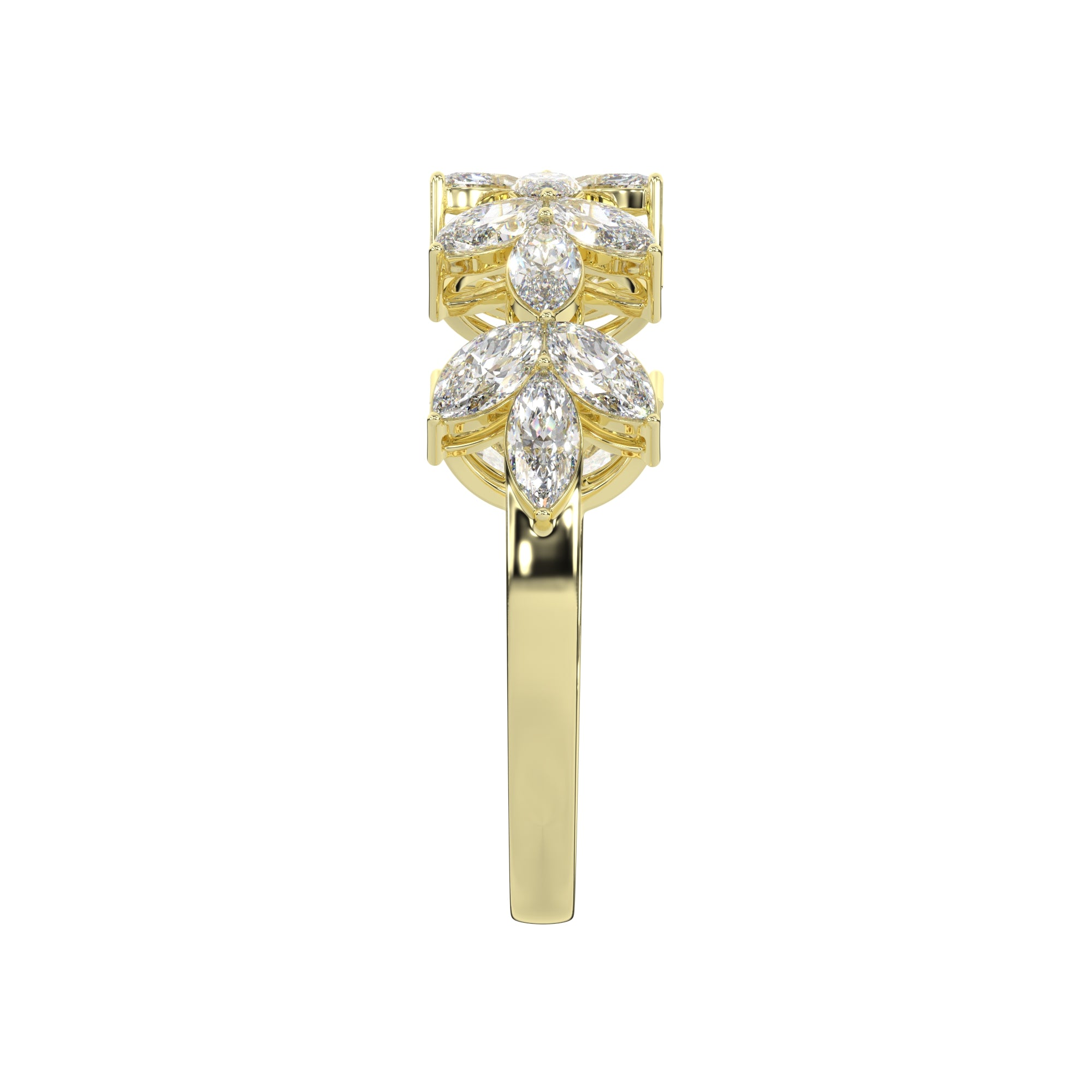 1.50 CTW Marquise Diamond Floral Eternity Ring