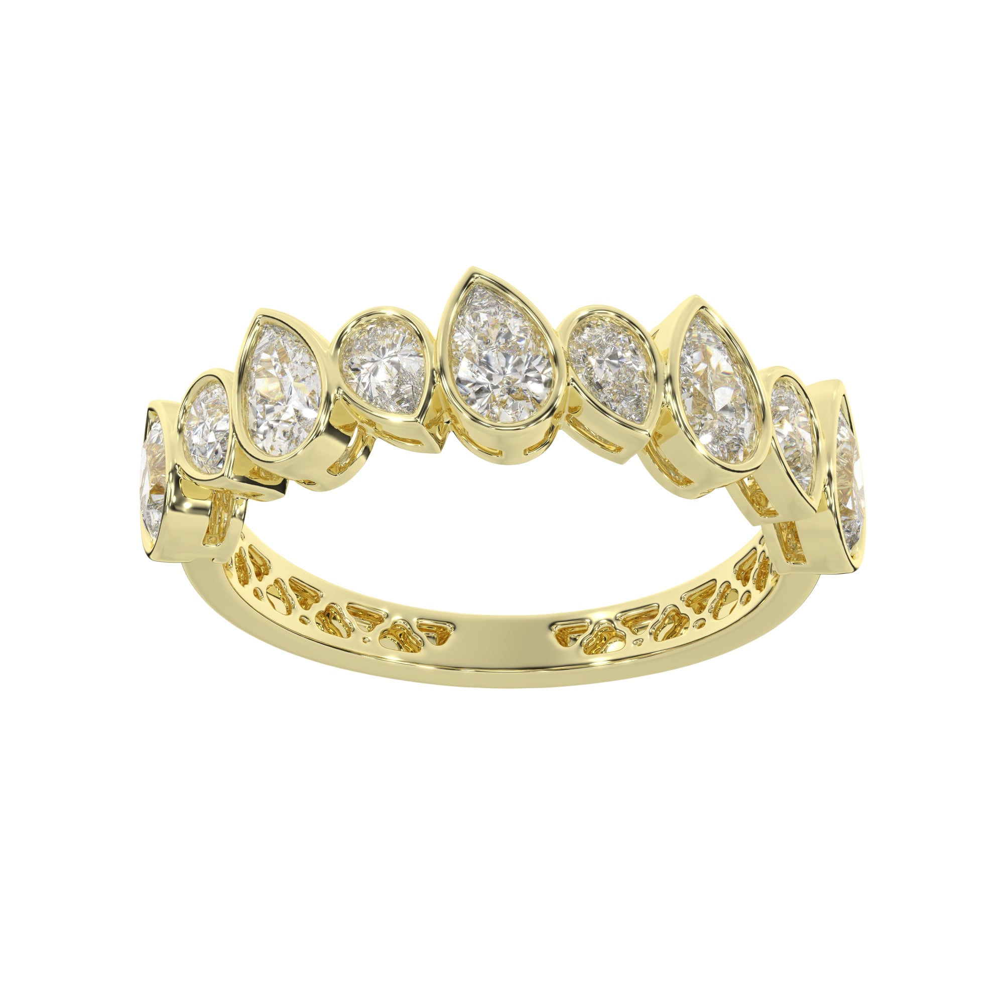 1.85 CTW Pear Diamond Bezel Eternity Ring