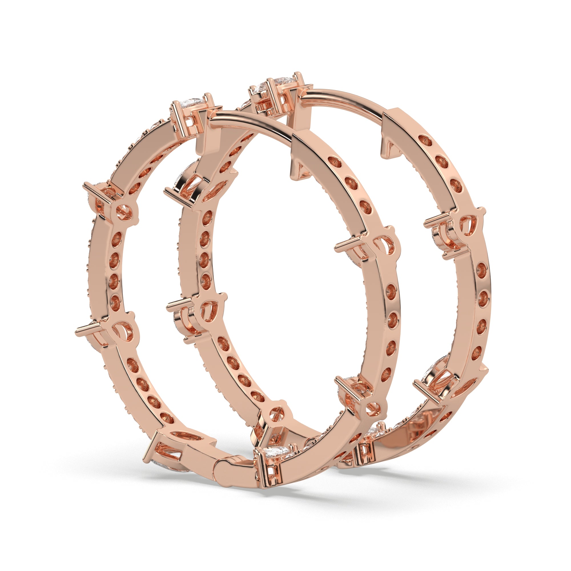 0.75 CTW Multi Lab Diamond Stunning Hoops Earrings