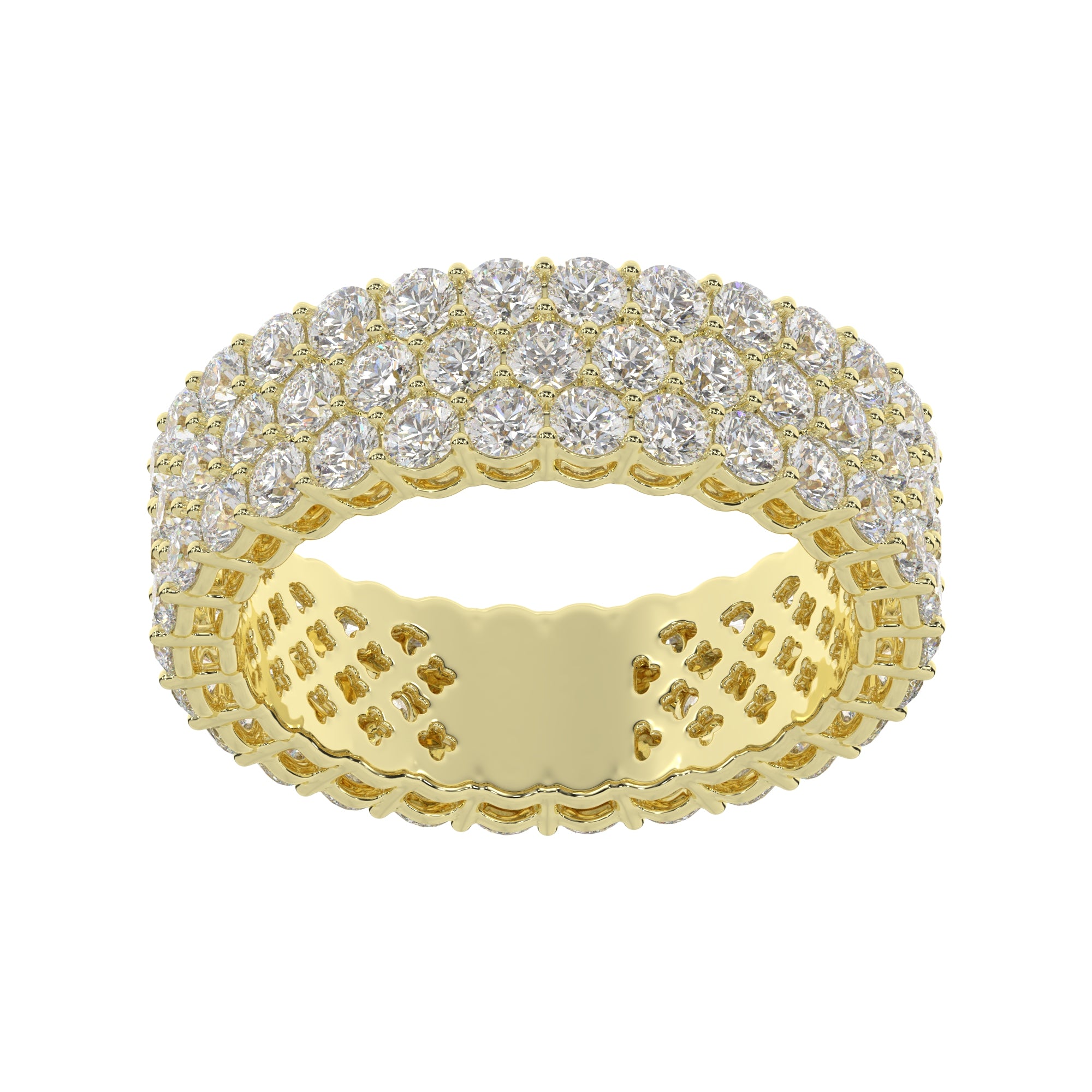 Triple Row Round Diamond Eternity Band