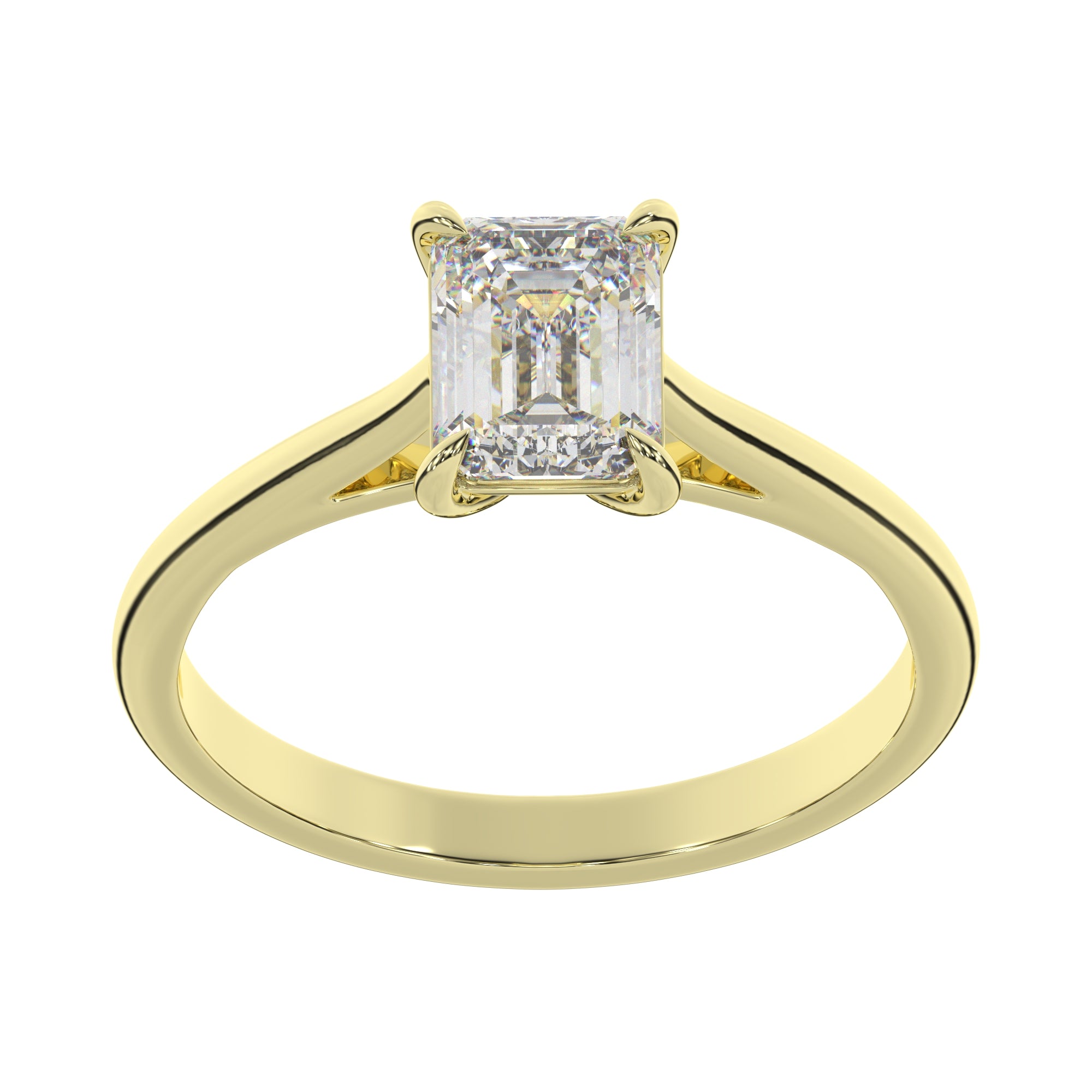 Classic Emerald Lab Grown Diamond Solitaire Engagement Ring