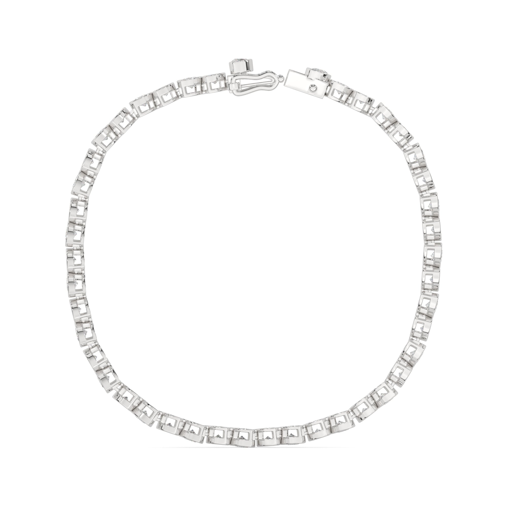 Alternating Marquise & Pear Bezel Lab Grown Diamond Tennis Bracelet