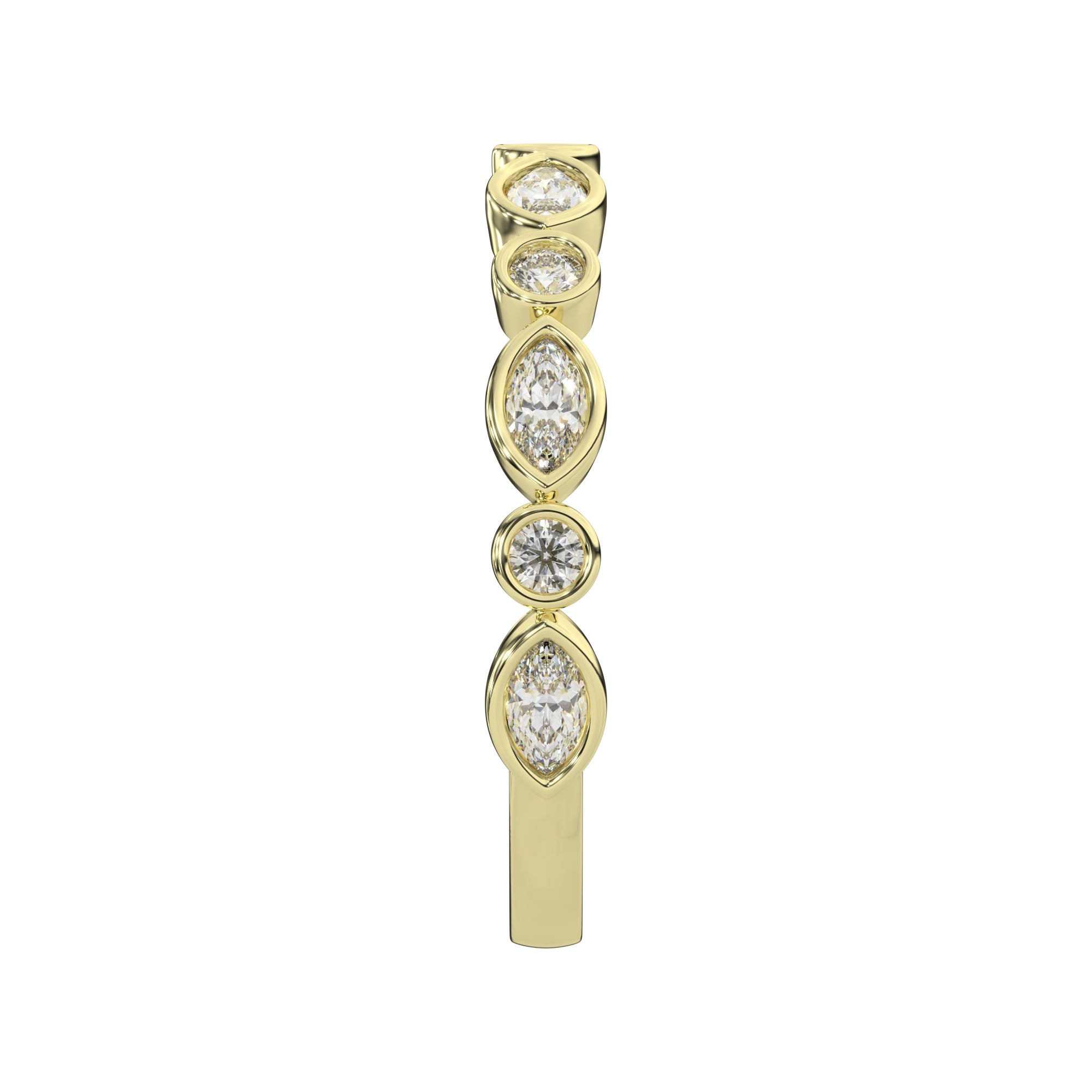 0.50 CTW Vintage-Inspired Marquise & Round Bezel Diamond Band