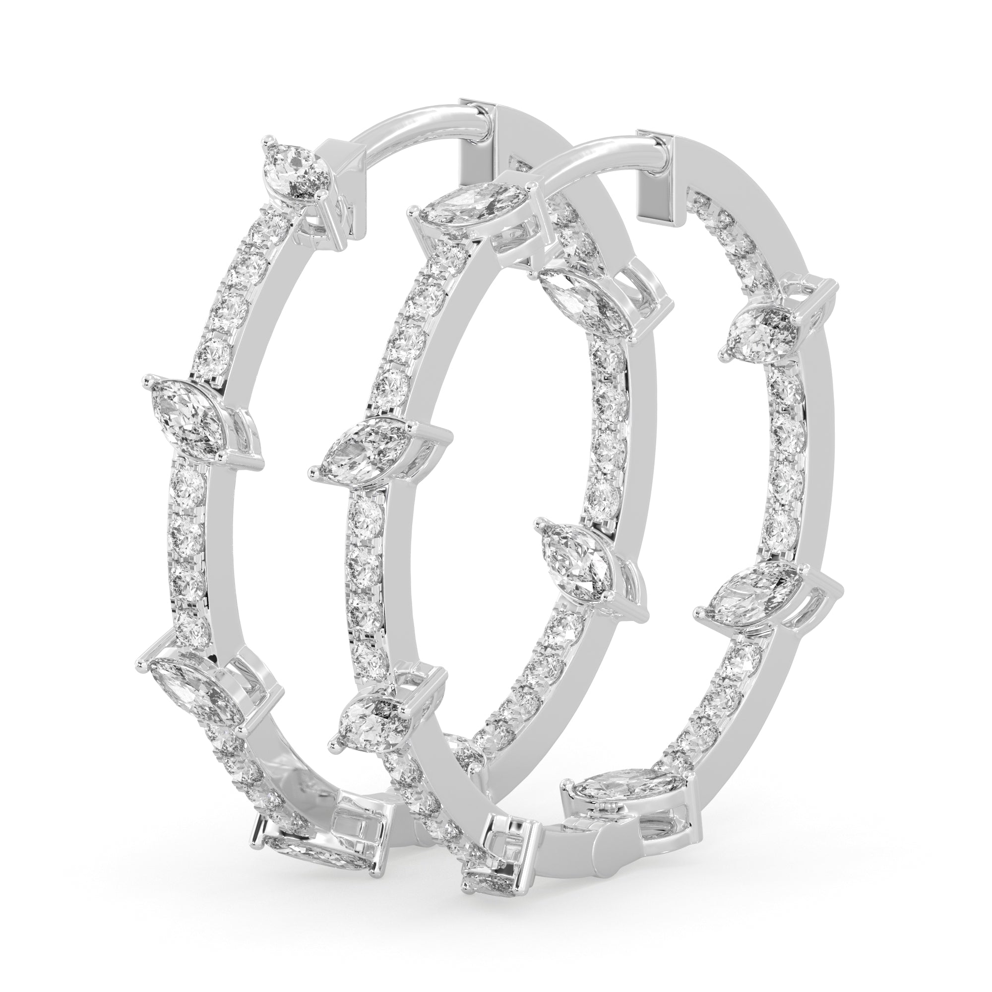 0.65 CTW Multi Lab Diamond Stunning Hoops Earrings