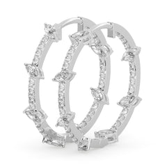 0.65 CTW Multi Lab Diamond Stunning Hoops Earrings