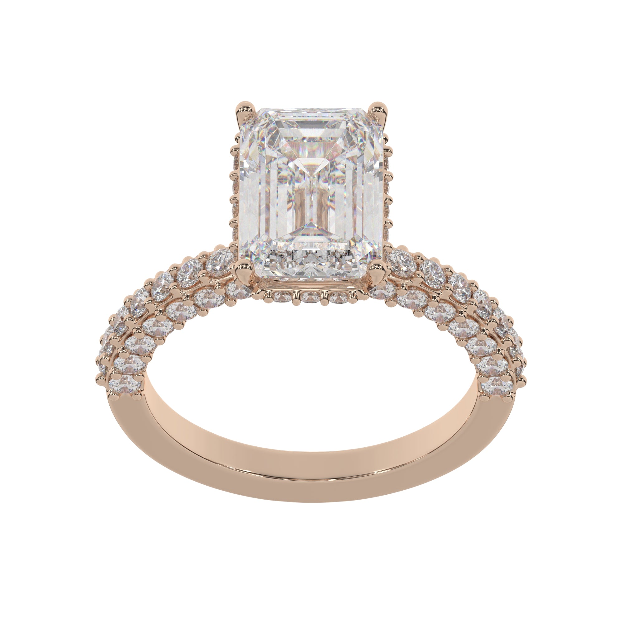 Luxury Emerald-Cut lab Grown Diamond Engagement Ring