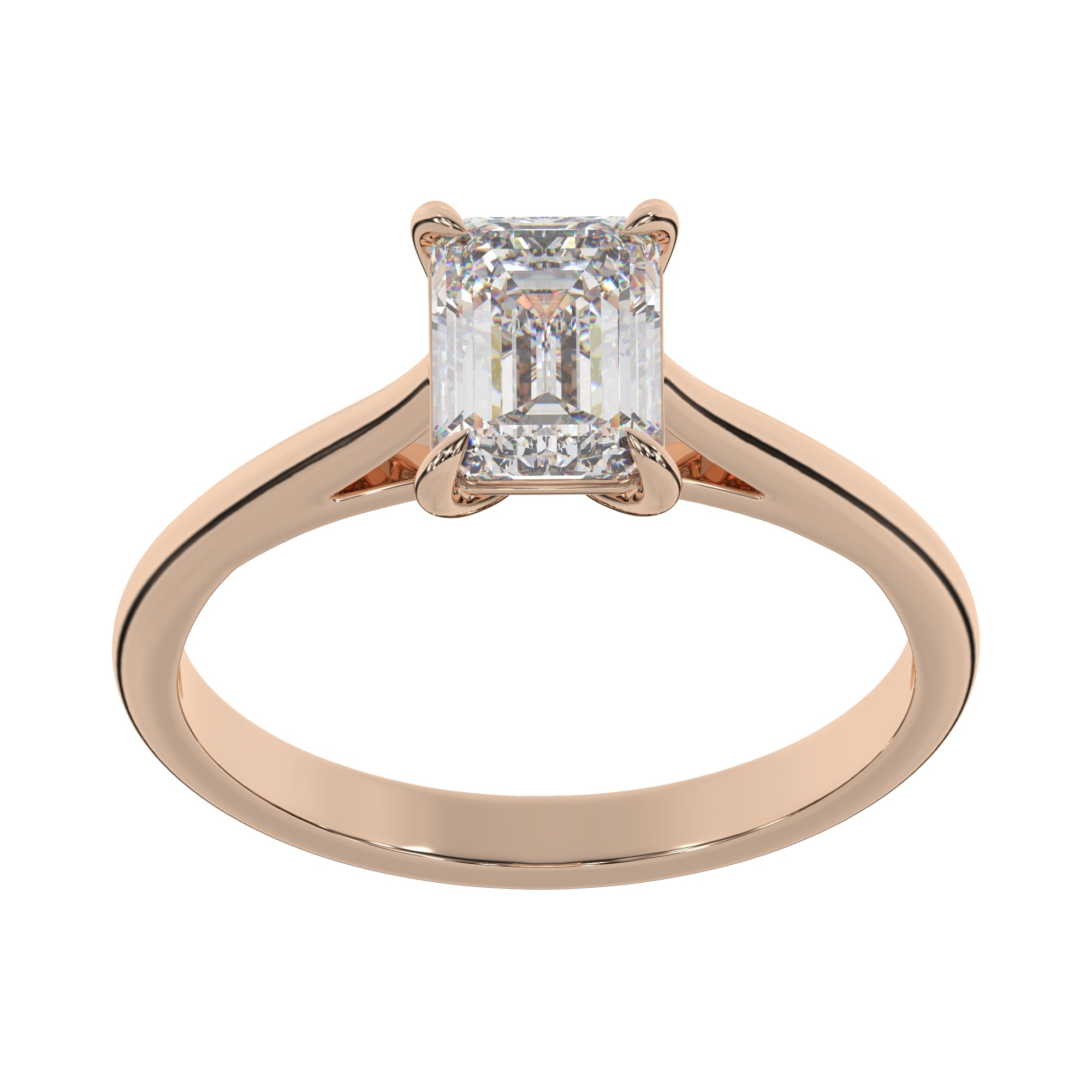 Classic Emerald Lab Grown Diamond Solitaire Engagement Ring