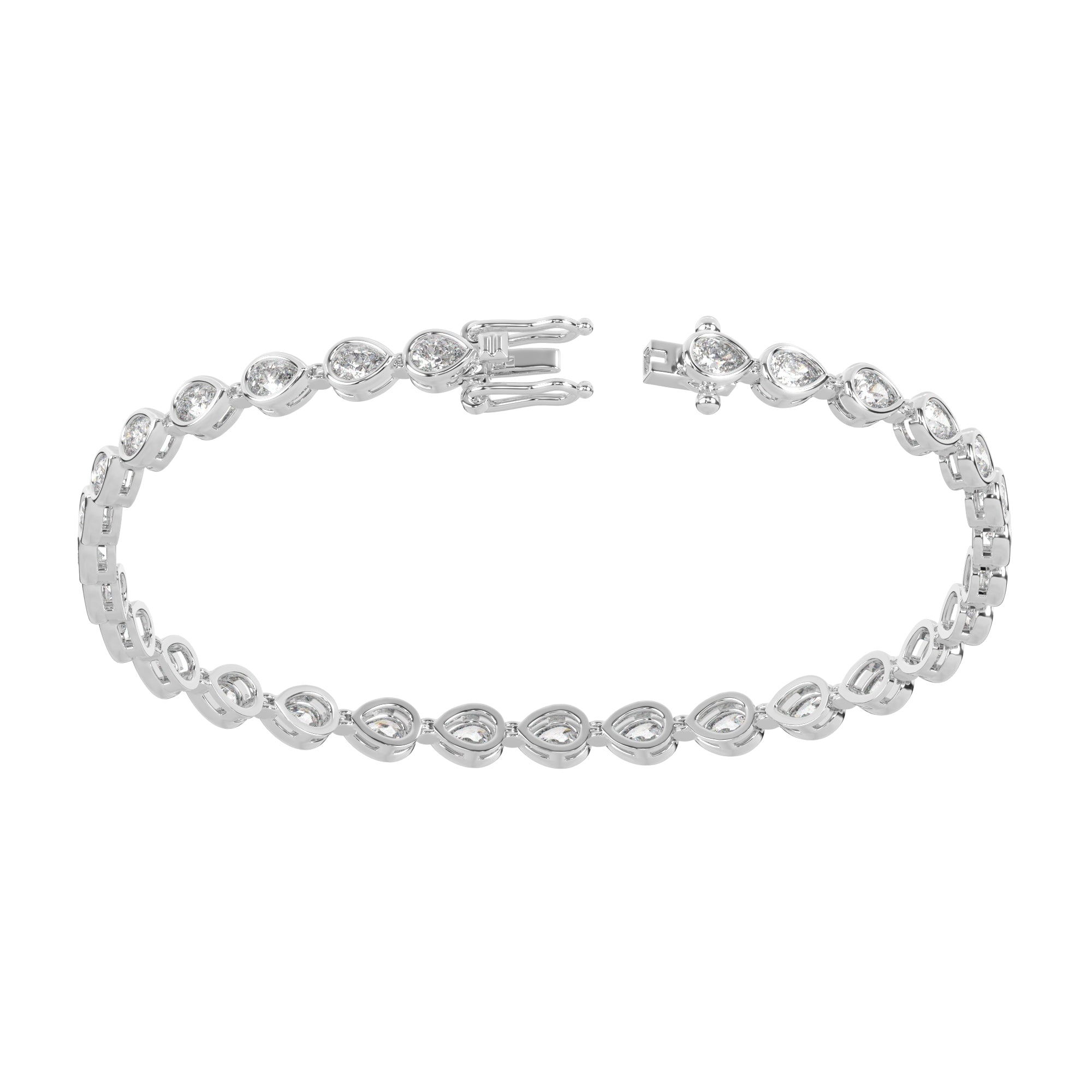 6.10 CTW Pear Lab Diamond Classic Bezel Tennis Bracelet