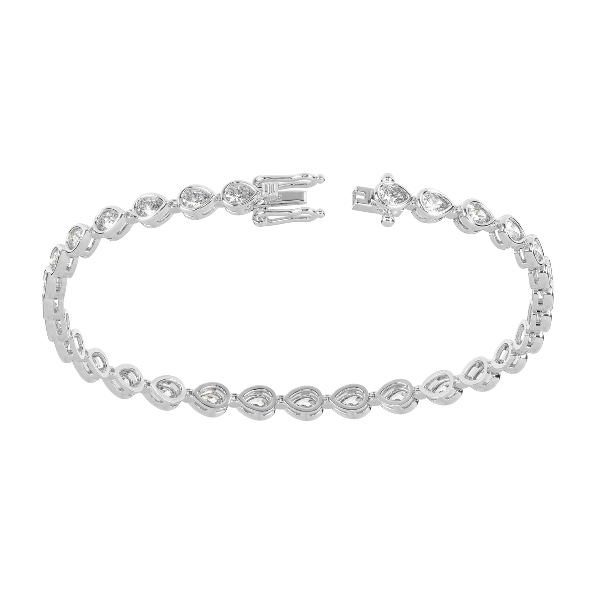 6.10 CTW Pear Lab Diamond Classic Bezel Tennis Bracelet