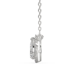 0.80 CTW Pear Lab Grown Diamond Halo Pendant