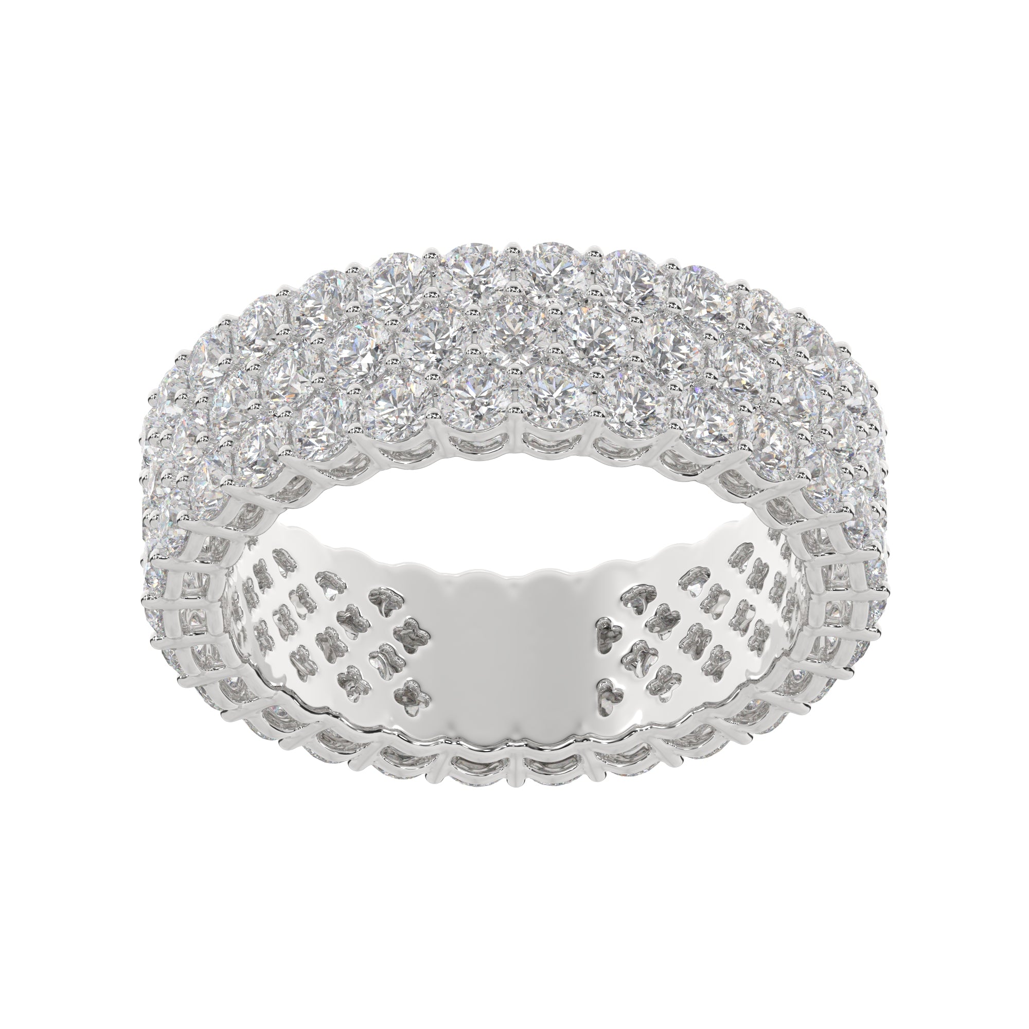 Triple Row Round Diamond Eternity Band