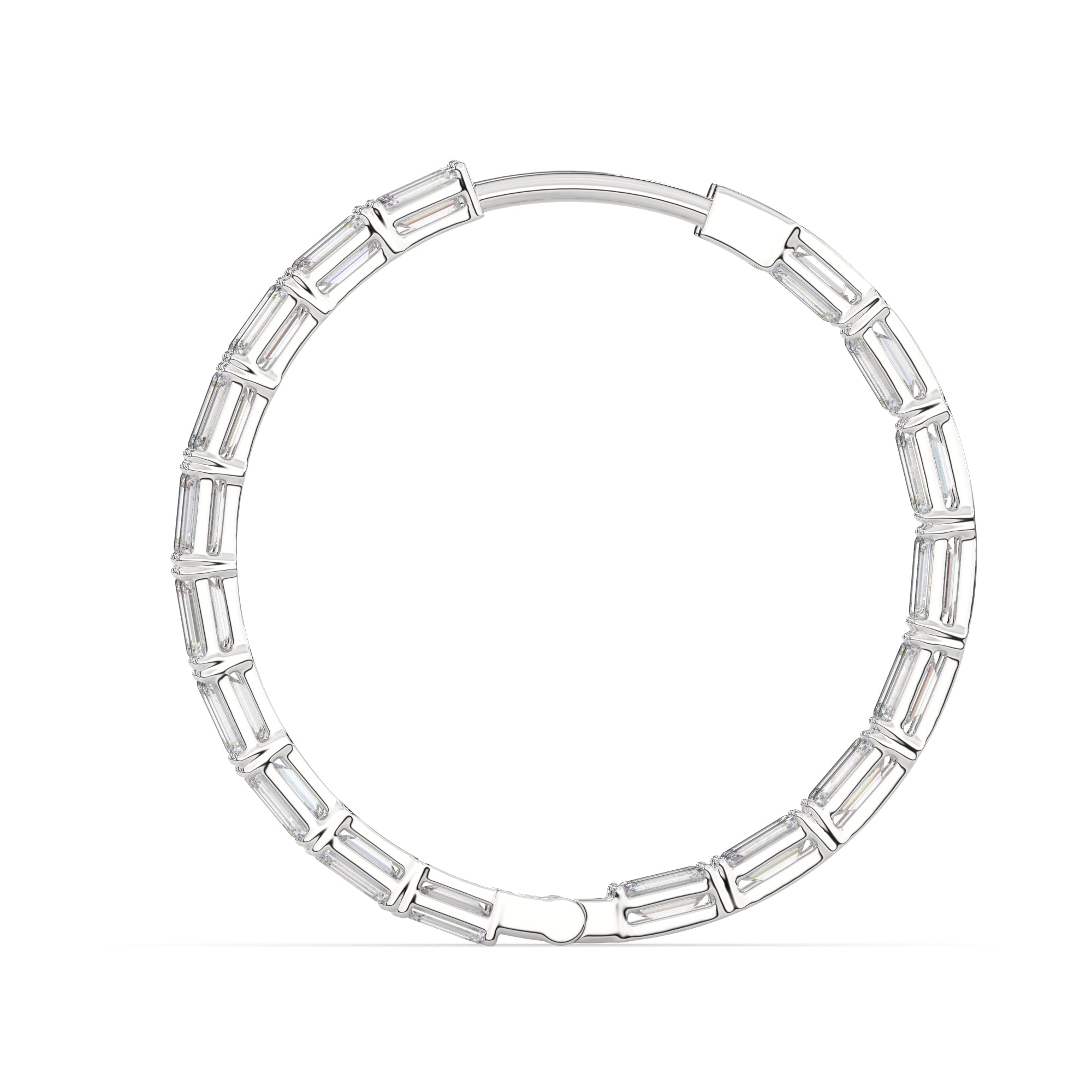 Classic Emerald-Cut Lab Grown Diamond Hoop Earrings