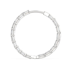 Classic Emerald-Cut Lab Grown Diamond Hoop Earrings