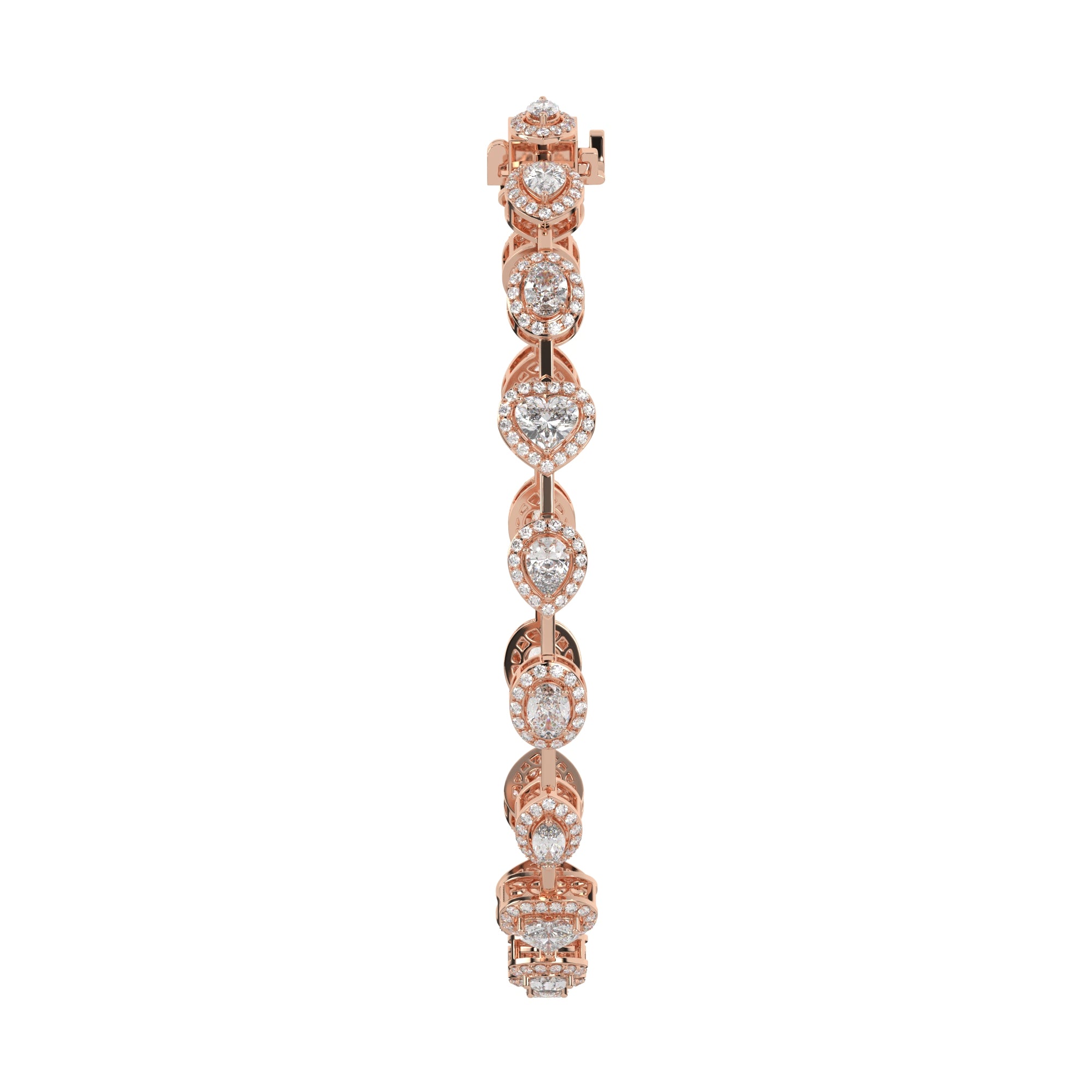 5.20 CTW Multishape Lab Grown Diamond Halo Tennis Bracelet