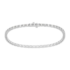 3.20 CTW Emerald Lab Diamond Classic East West Tennis Bracelet