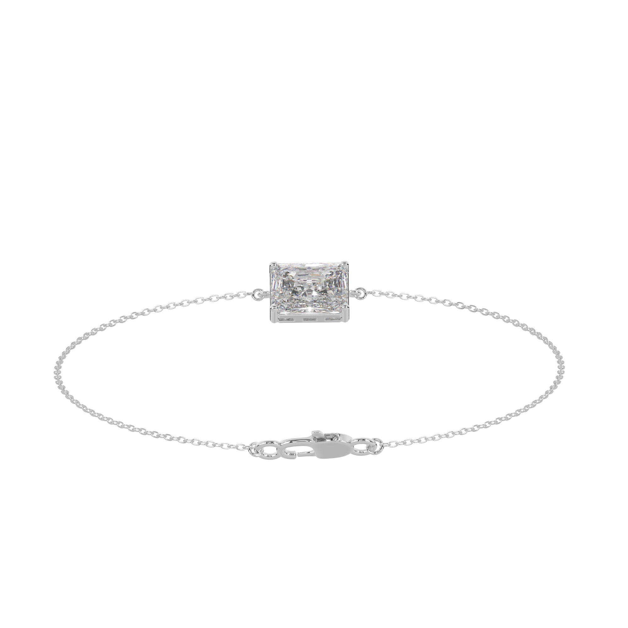 Emerald Lab Diamond Solitaire Beacelet