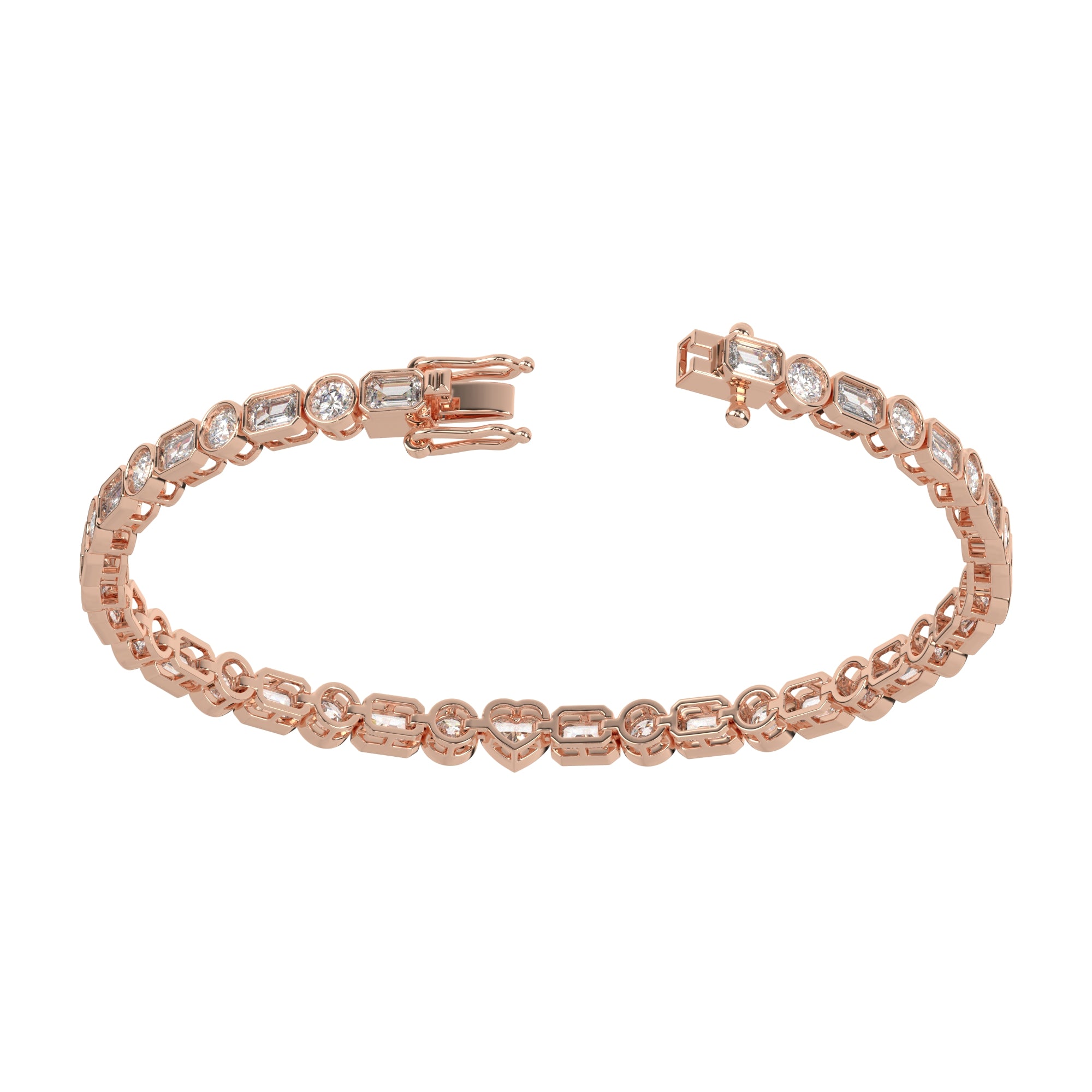 6.20 CTW Mixed-Cut Lab Grown Diamond Bezel Tennis Bracelet