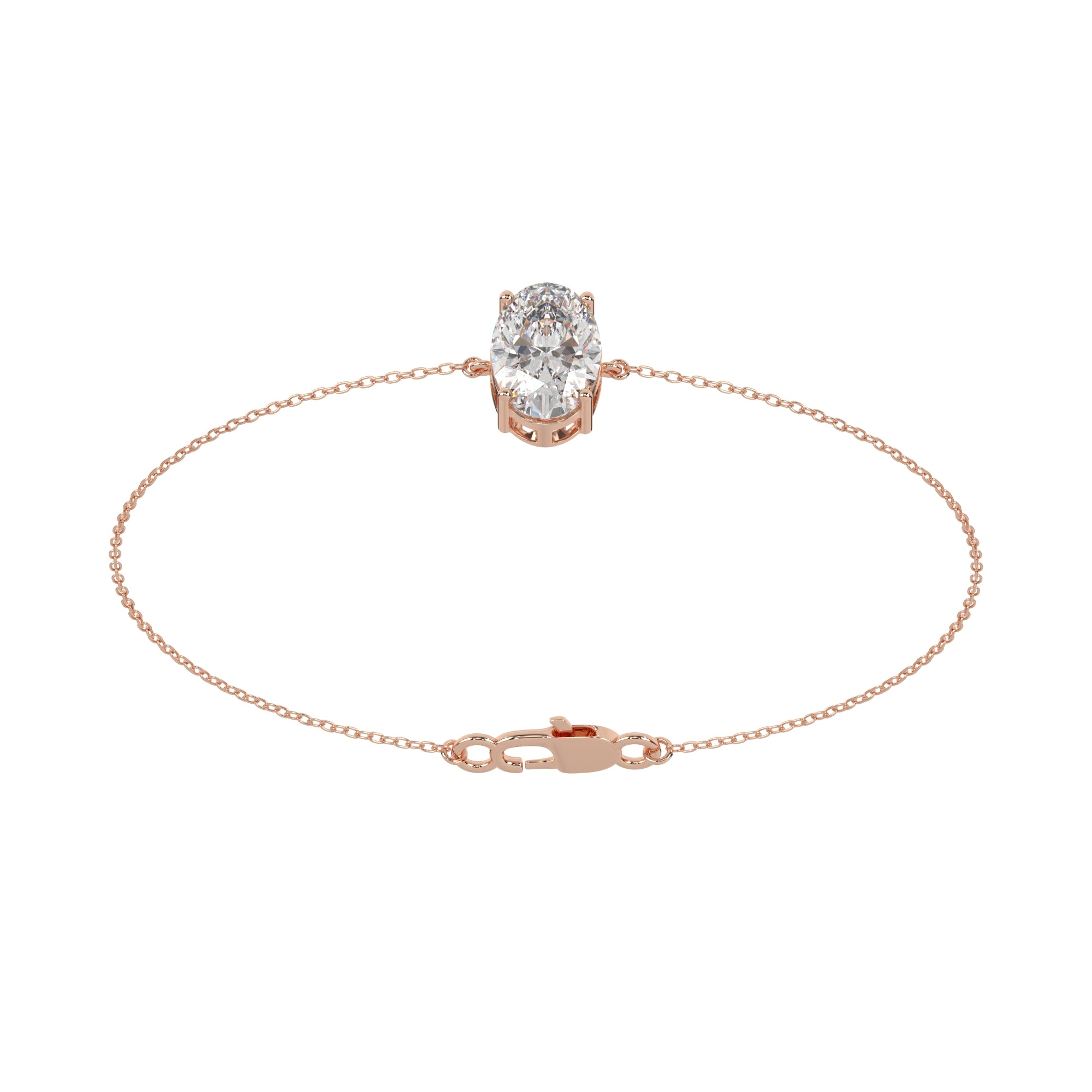 Oval Lab Diamond Solitaire Bracelet