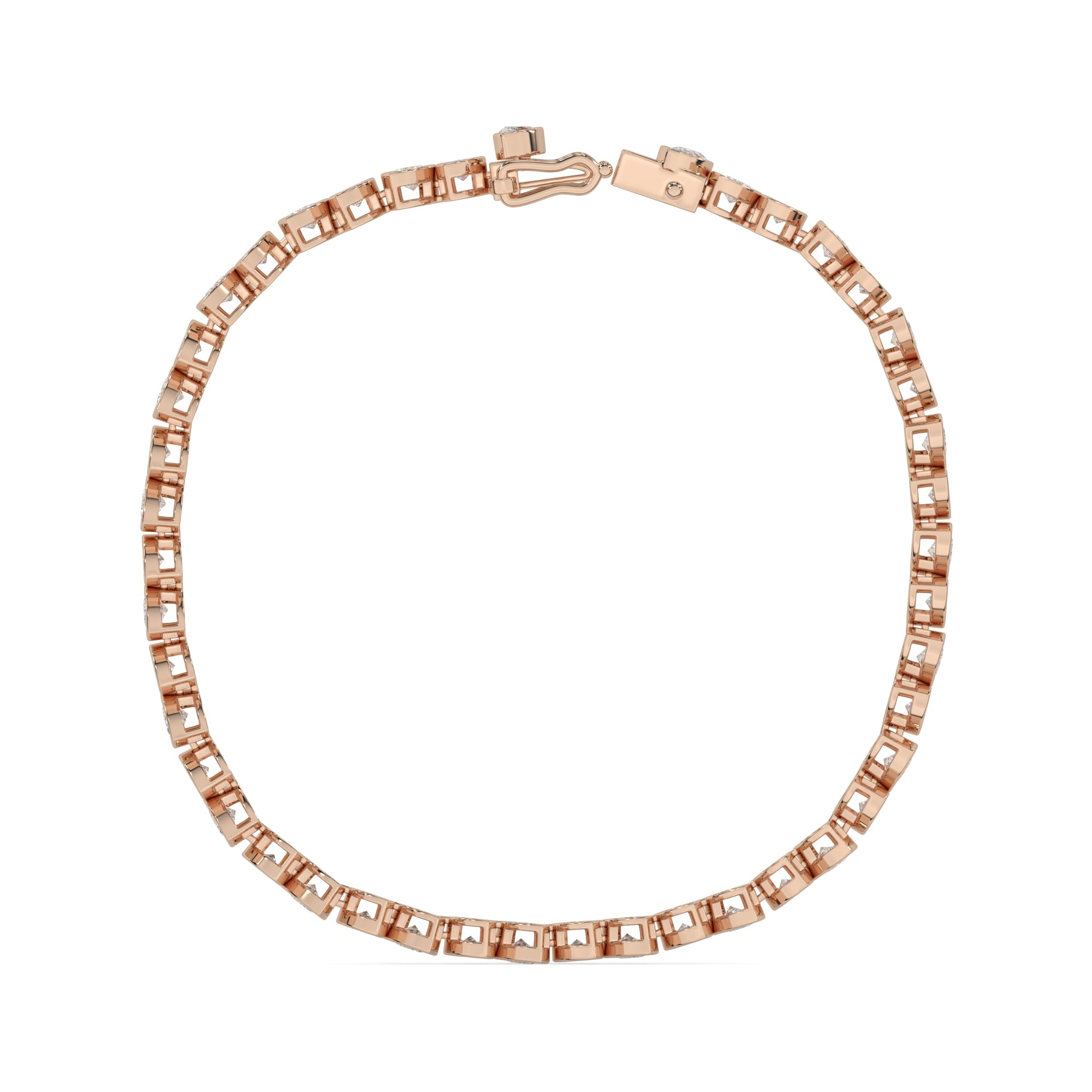 Alternating Marquise & Pear Bezel Lab Grown Diamond Tennis Bracelet