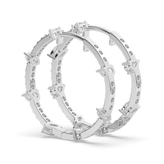 0.75 CTW Multi Lab Diamond Stunning Hoops Earrings