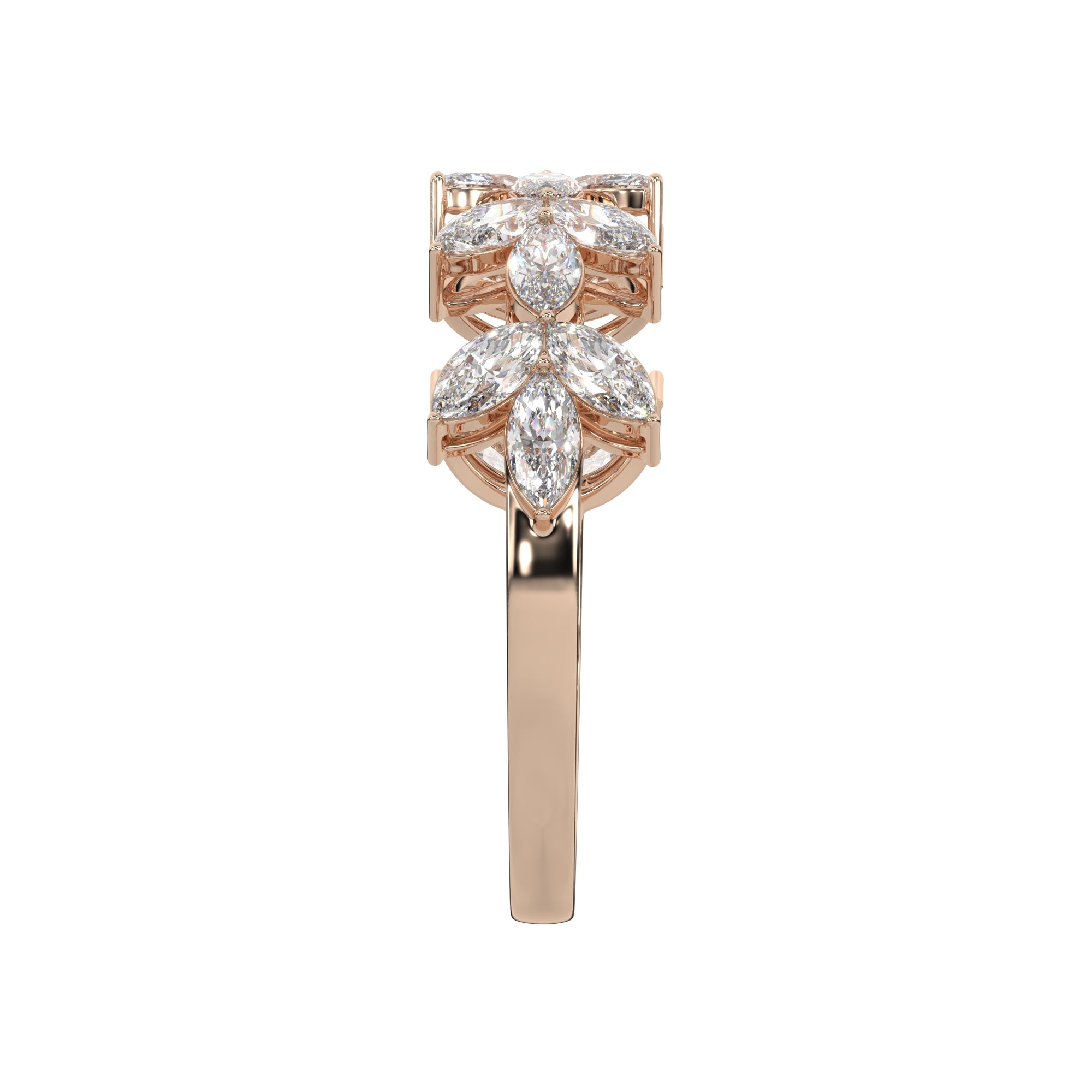1.50 CTW Marquise Diamond Floral Eternity Ring