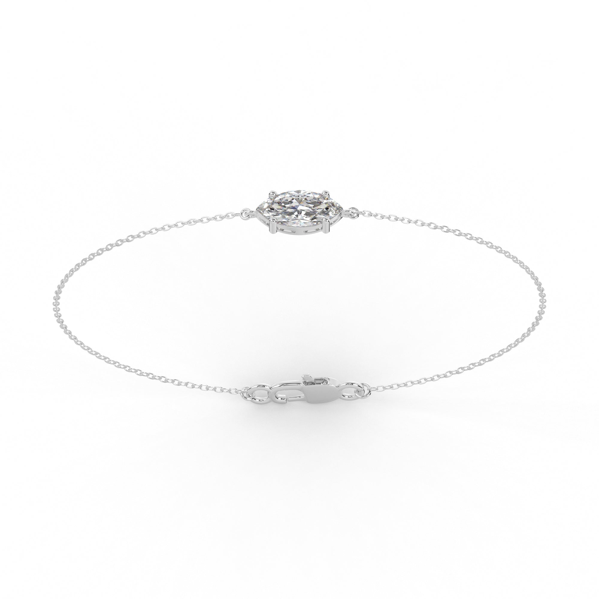 Marquise Lab Diamond Solitaire Bracelet