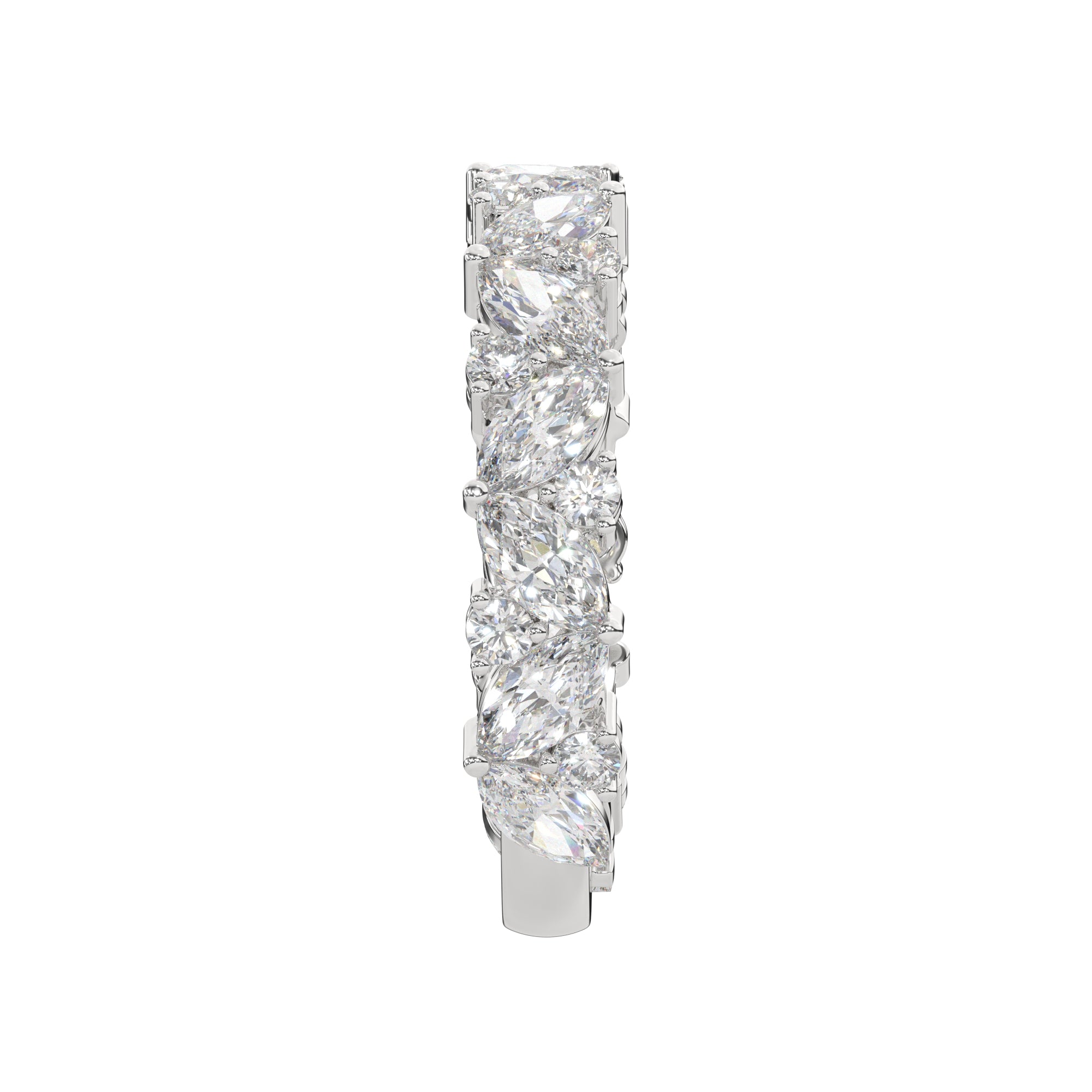 2.45 CTW Marquise & Round Diamond Floral Eternity Band