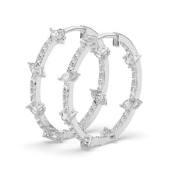 0.75 CTW Multi Lab Diamond Stunning Hoops Earrings