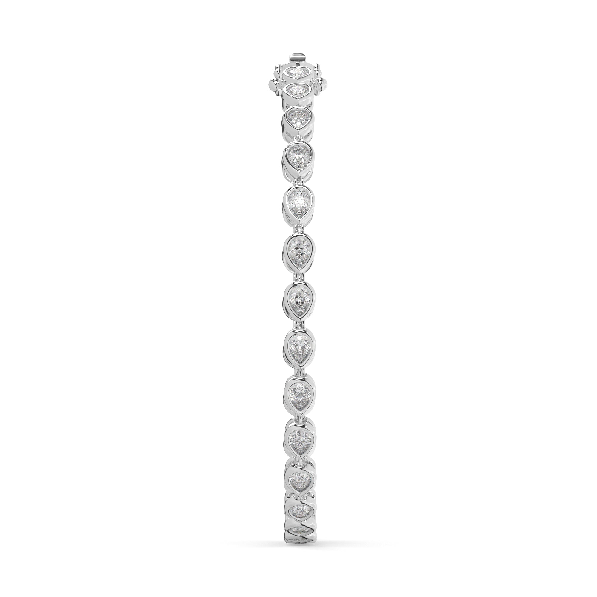 6.10 CTW Pear Lab Diamond Classic Bezel Tennis Bracelet