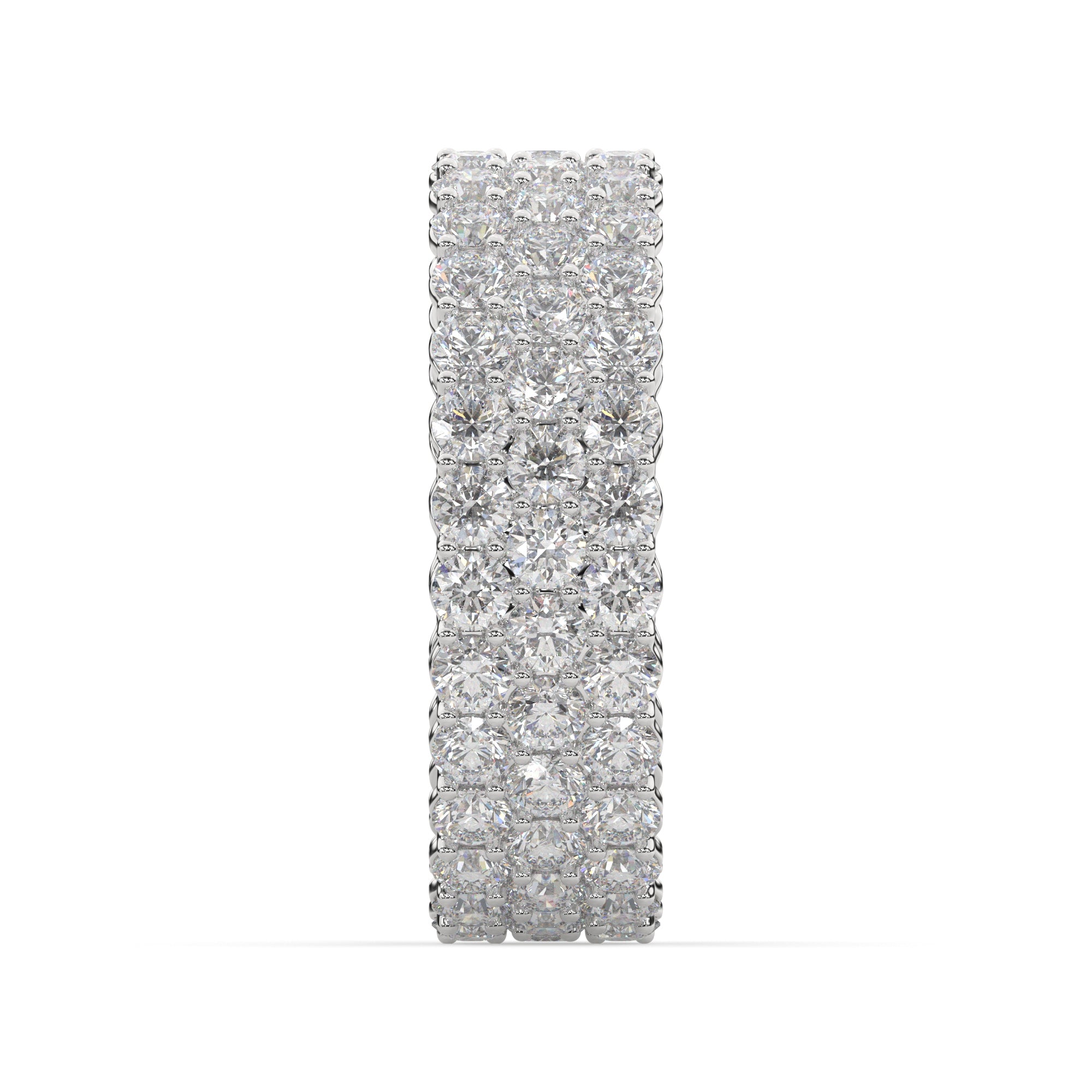 Triple Row Round Diamond Eternity Band