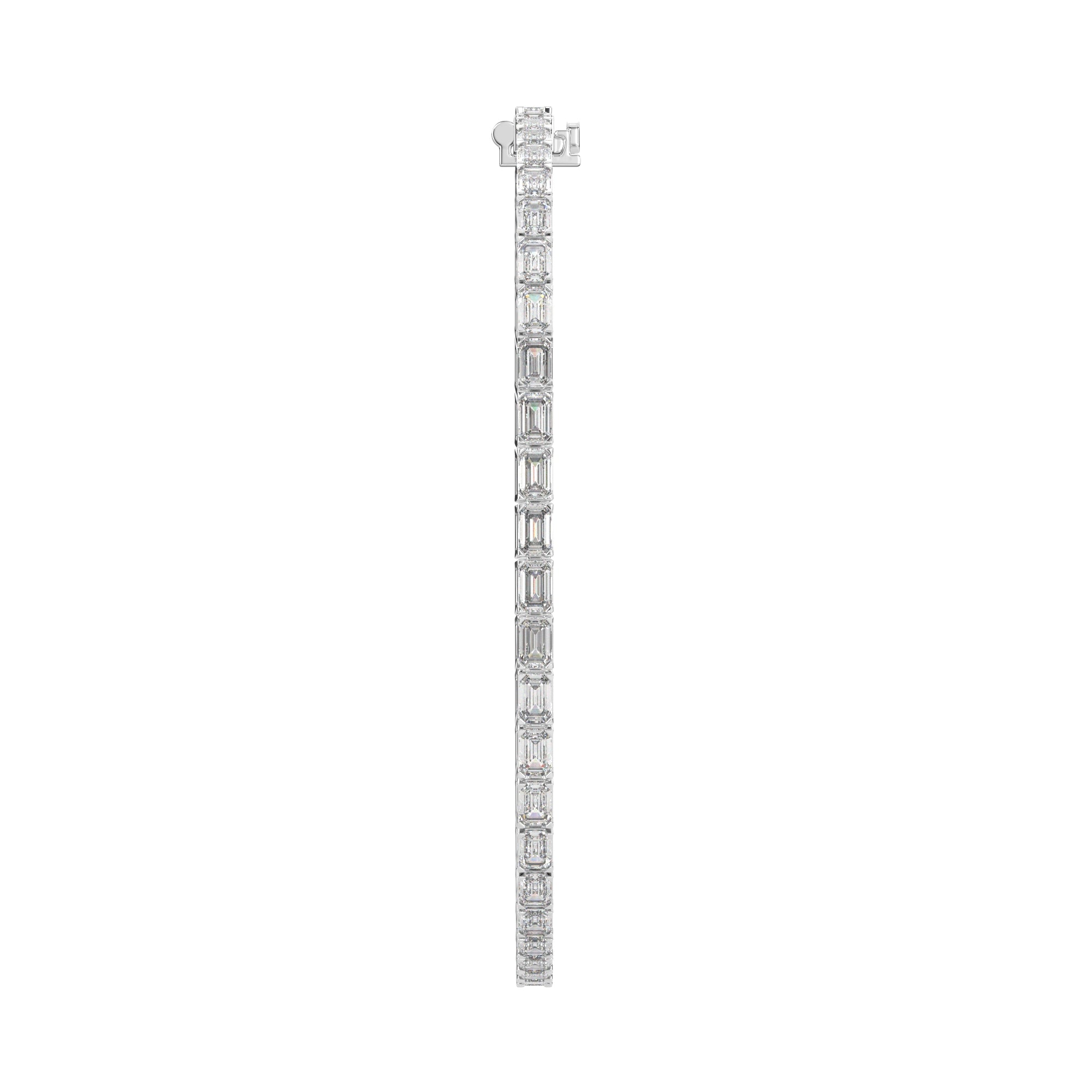 3.20 CTW Emerald Lab Diamond Classic East West Tennis Bracelet