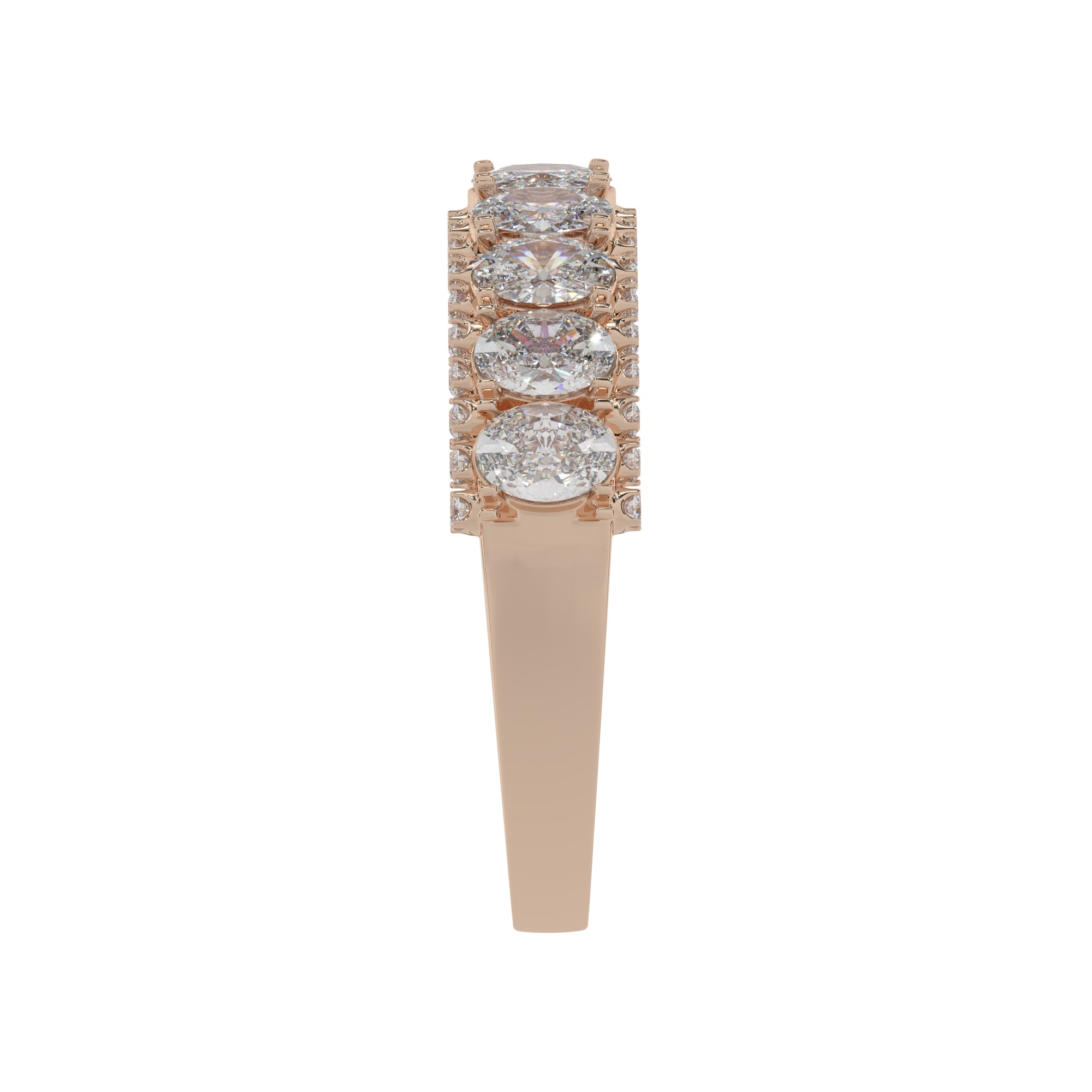 1.25 CTW Oval Diamond Two - Tier With Pave Accent Diamond Ring