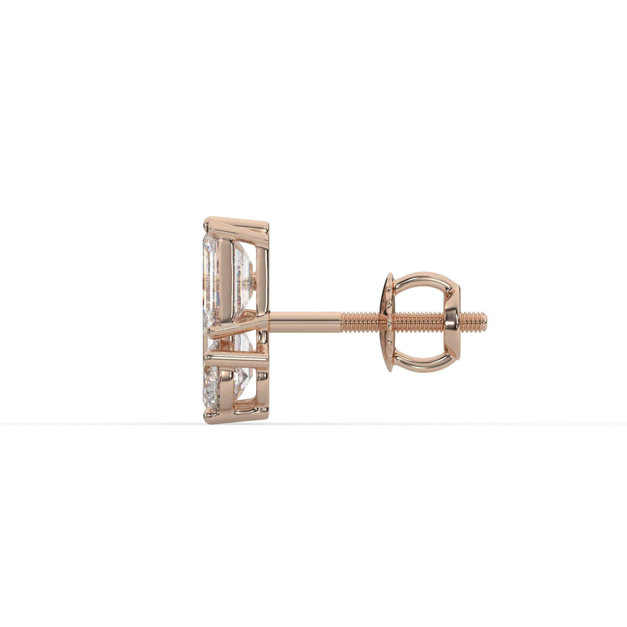 Modern Geometric Emerald & Round Diamond Earrings
