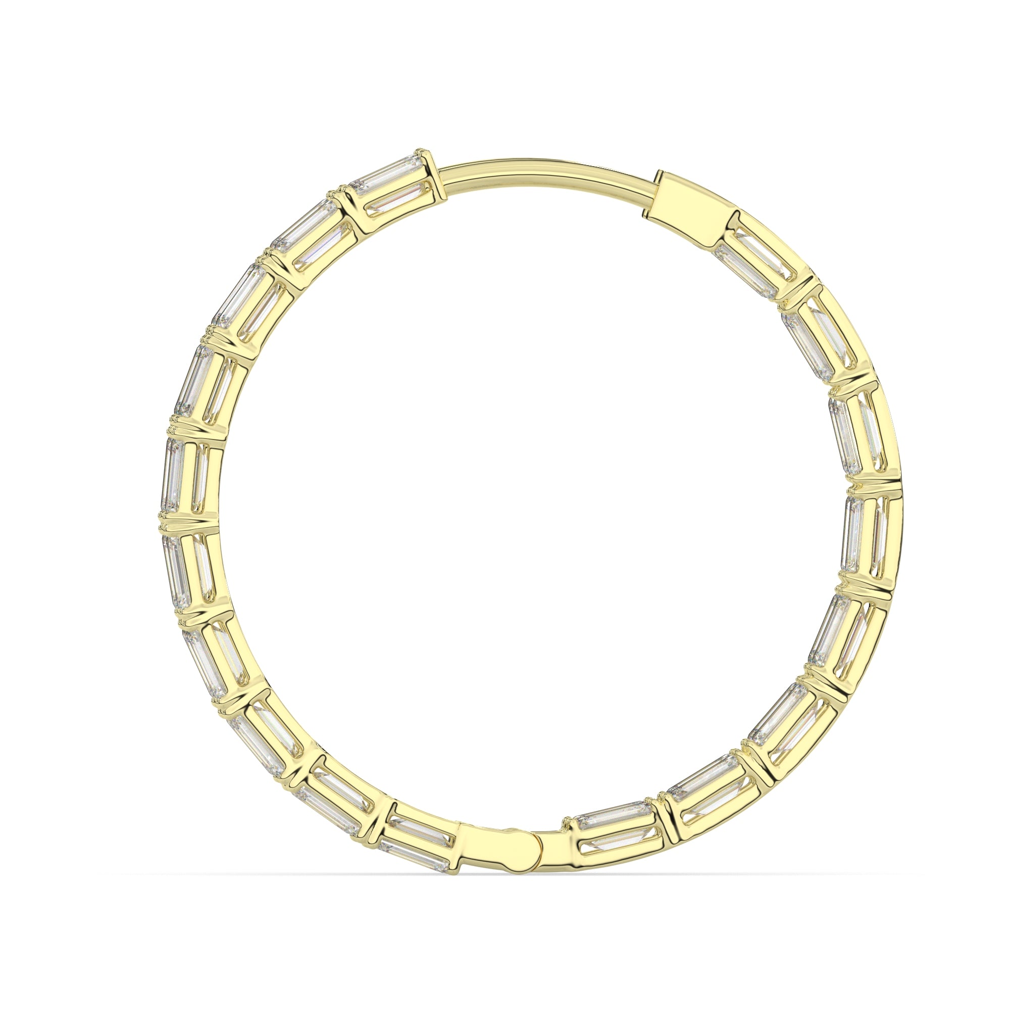 Classic Emerald-Cut Lab Grown Diamond Hoop Earrings
