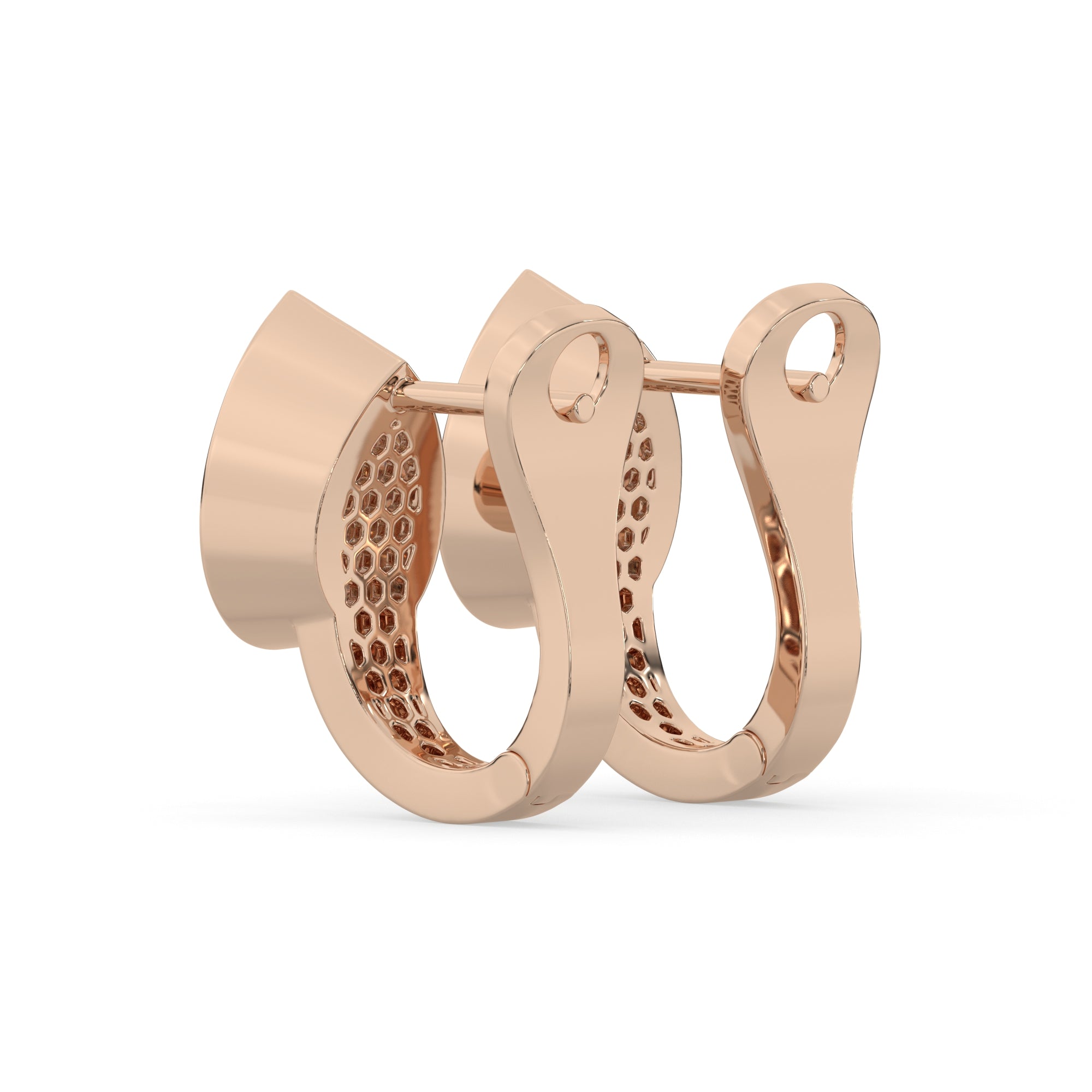 Pear Lab Grown Diamond Bezel Hoop Earring