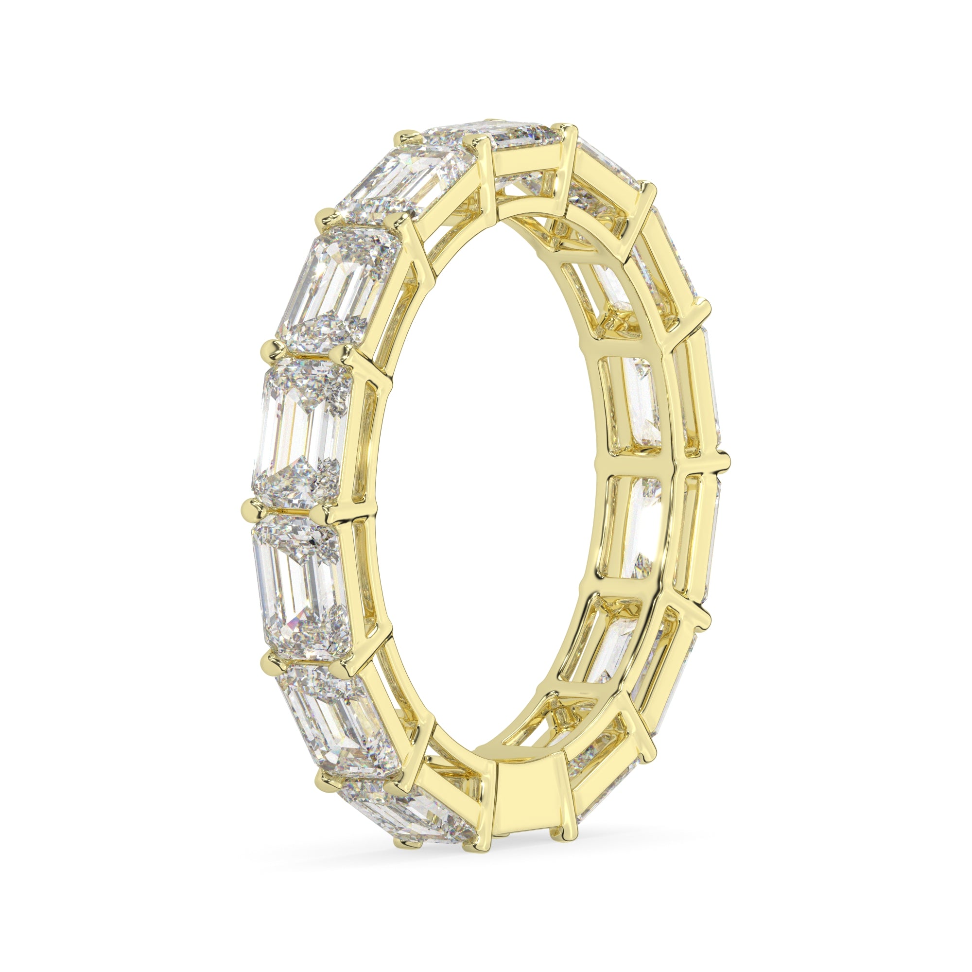 3.80 CTW Emerald Diamond East West Eternity Ring