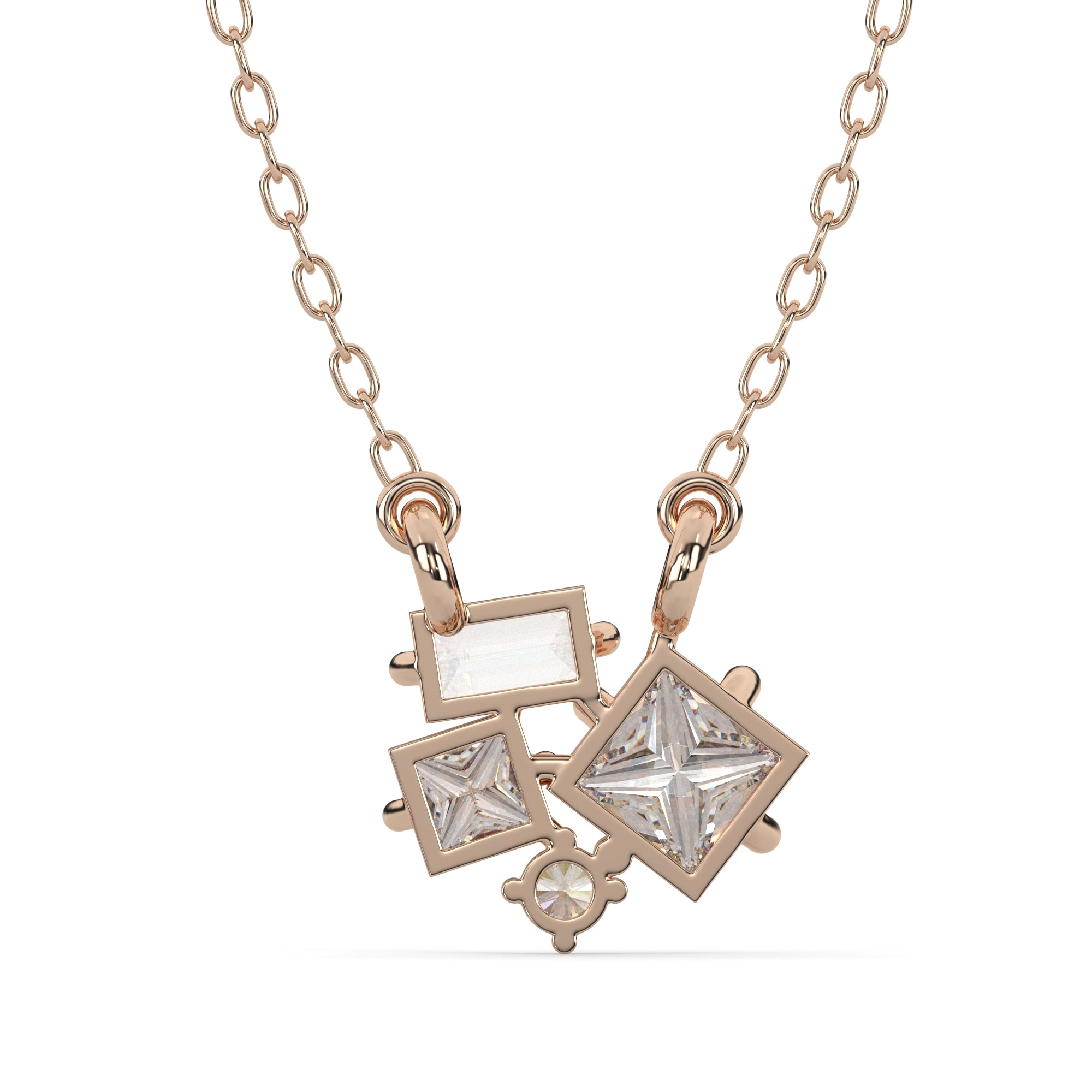 0.90 CTW Mixed-Cut Lab Grown Diamond Pendant