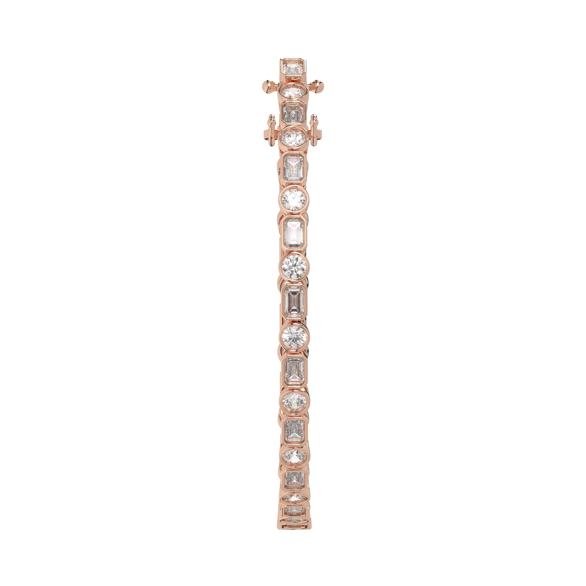 6.20 CTW Mixed-Cut Lab Grown Diamond Bezel Tennis Bracelet