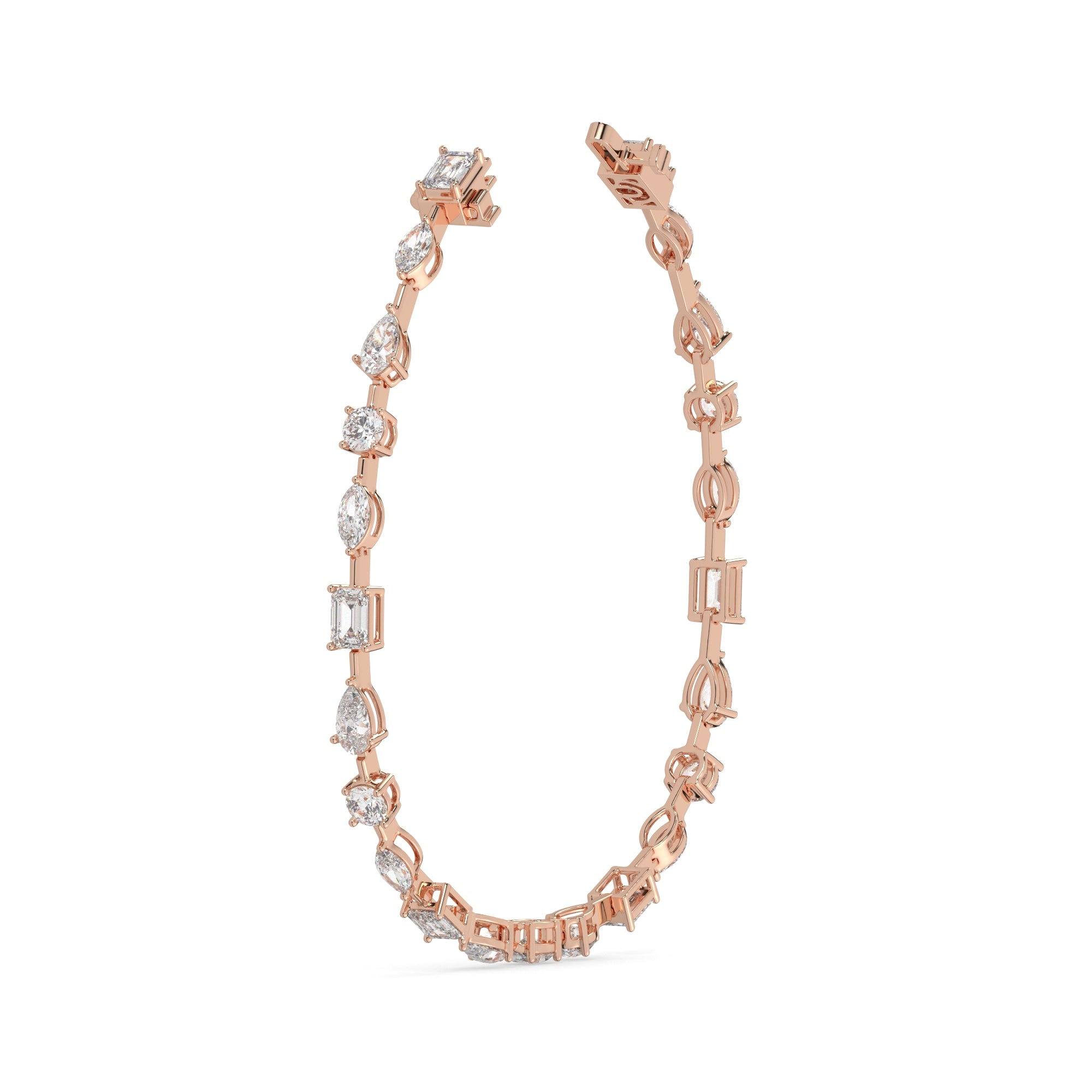 5.70 CTW Multishape Lab Grown Diamond Tennis Bracelet